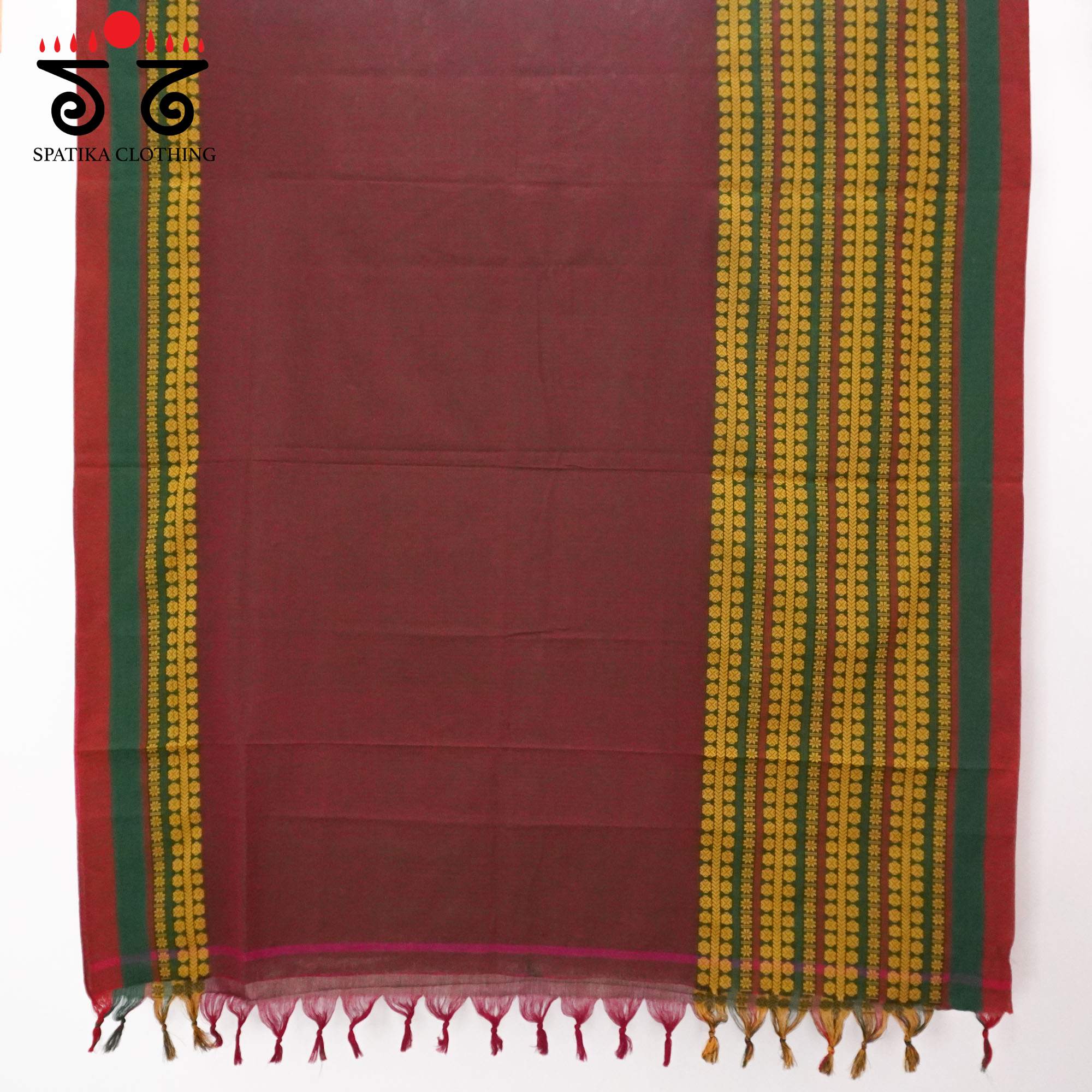 Brown Begampur Handwoven Cotton Saree New!