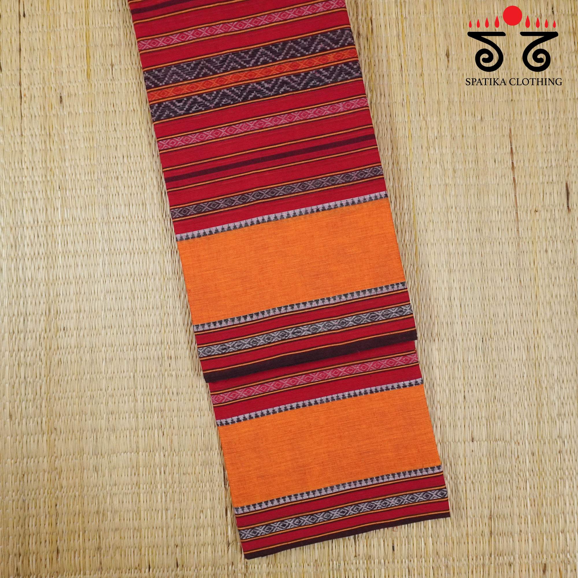 Red Begampur Handwoven Cotton Saree New!