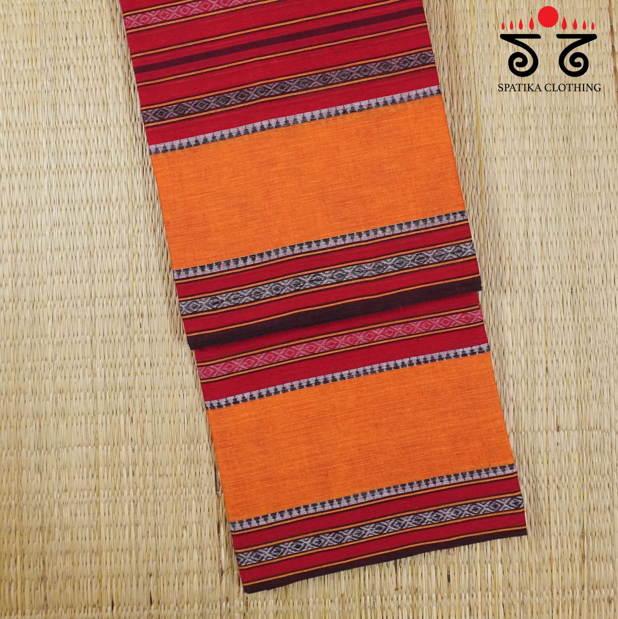 Red Begampur Handwoven Cotton Saree New!