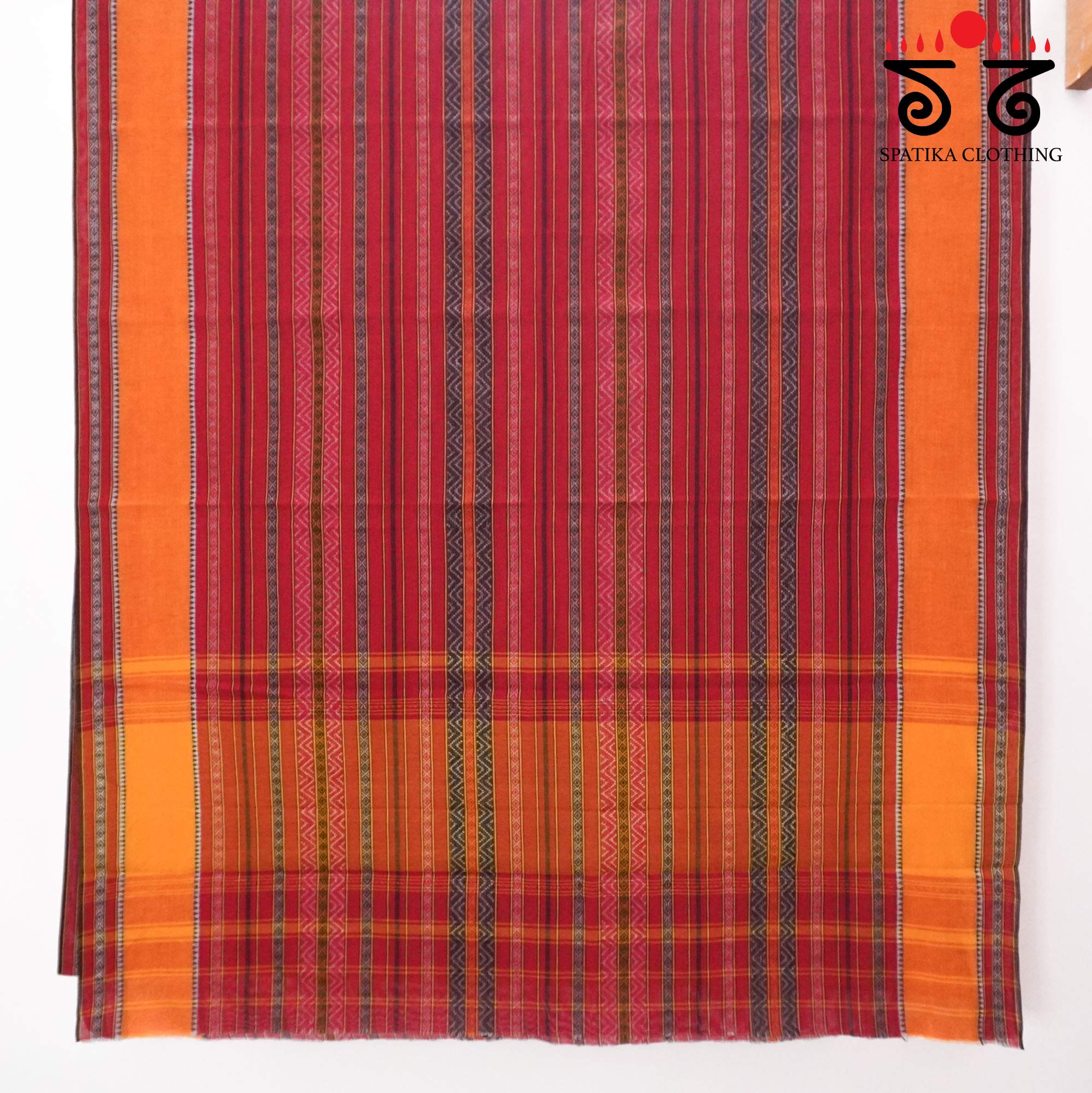 Red Begampur Handwoven Cotton Saree New!