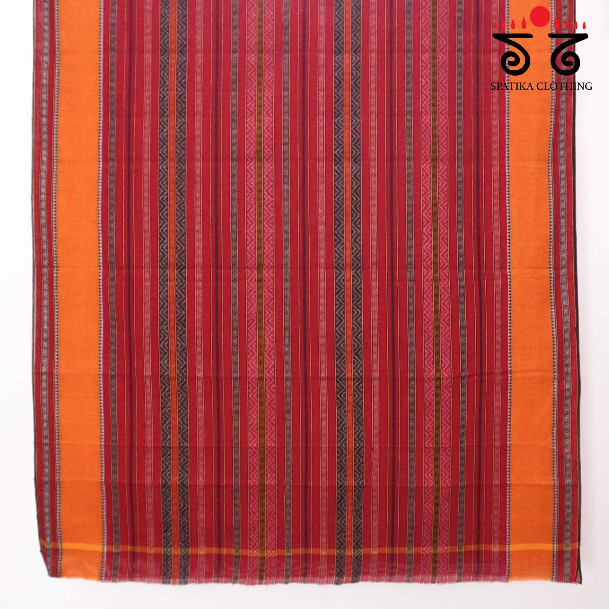 Red Begampur Handwoven Cotton Saree New!
