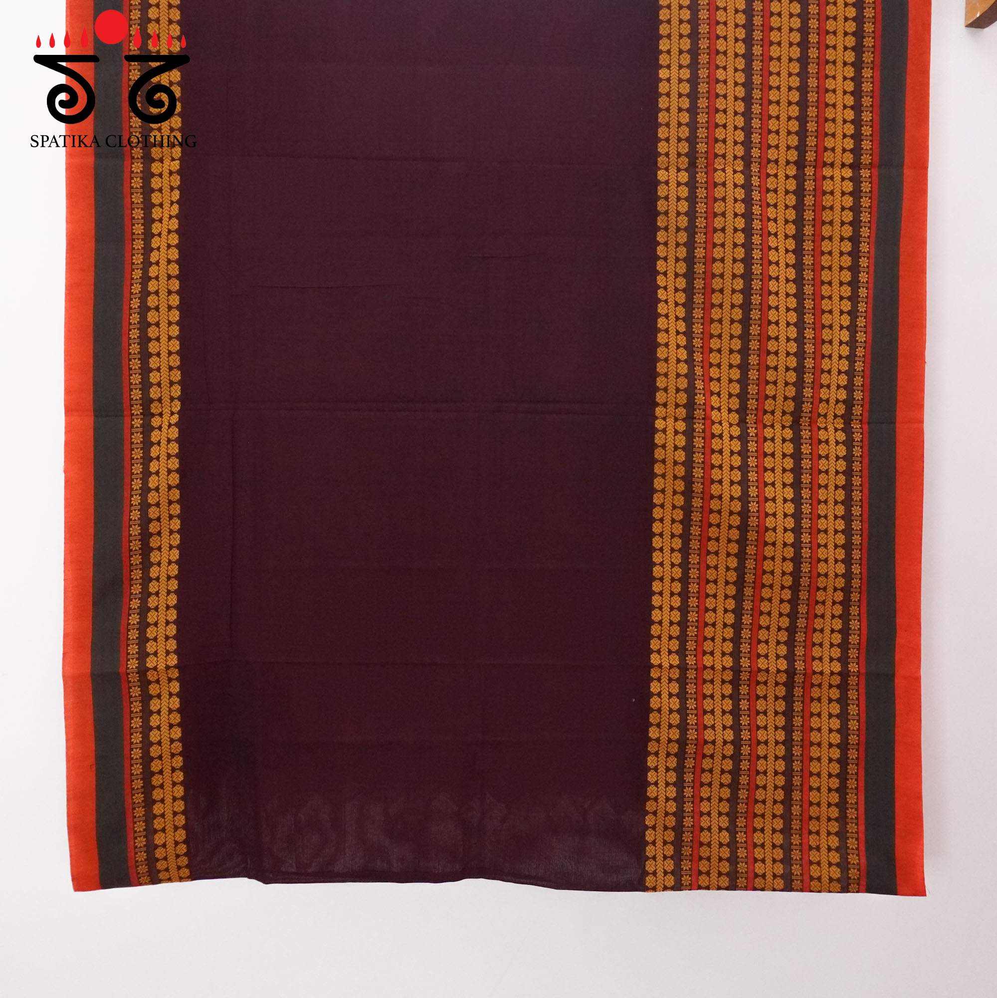 Brown Begampur Handwoven Cotton Saree New!
