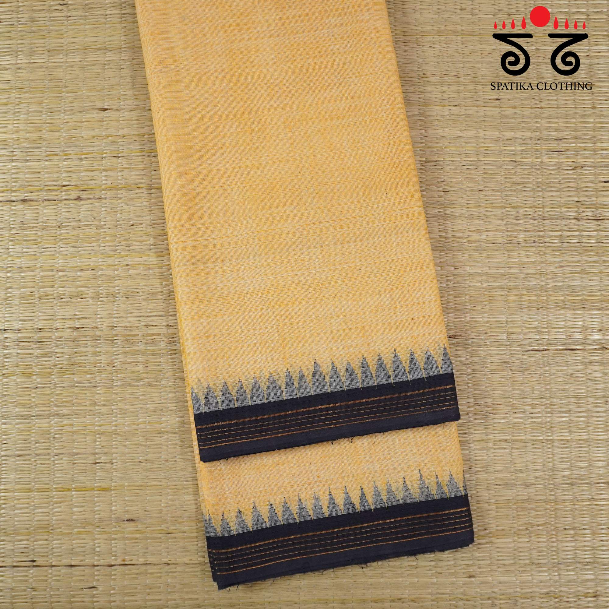 Yellow Ponduru Handspun Cotton Saree