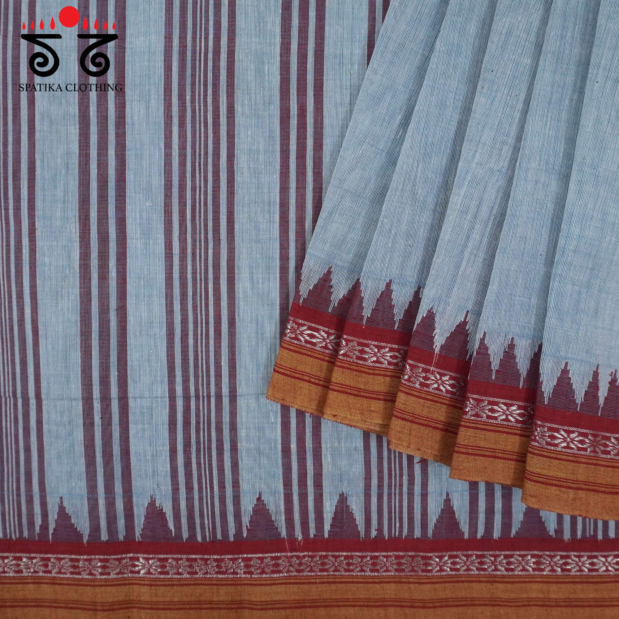 Blue Ponduru Handspun Cotton Saree