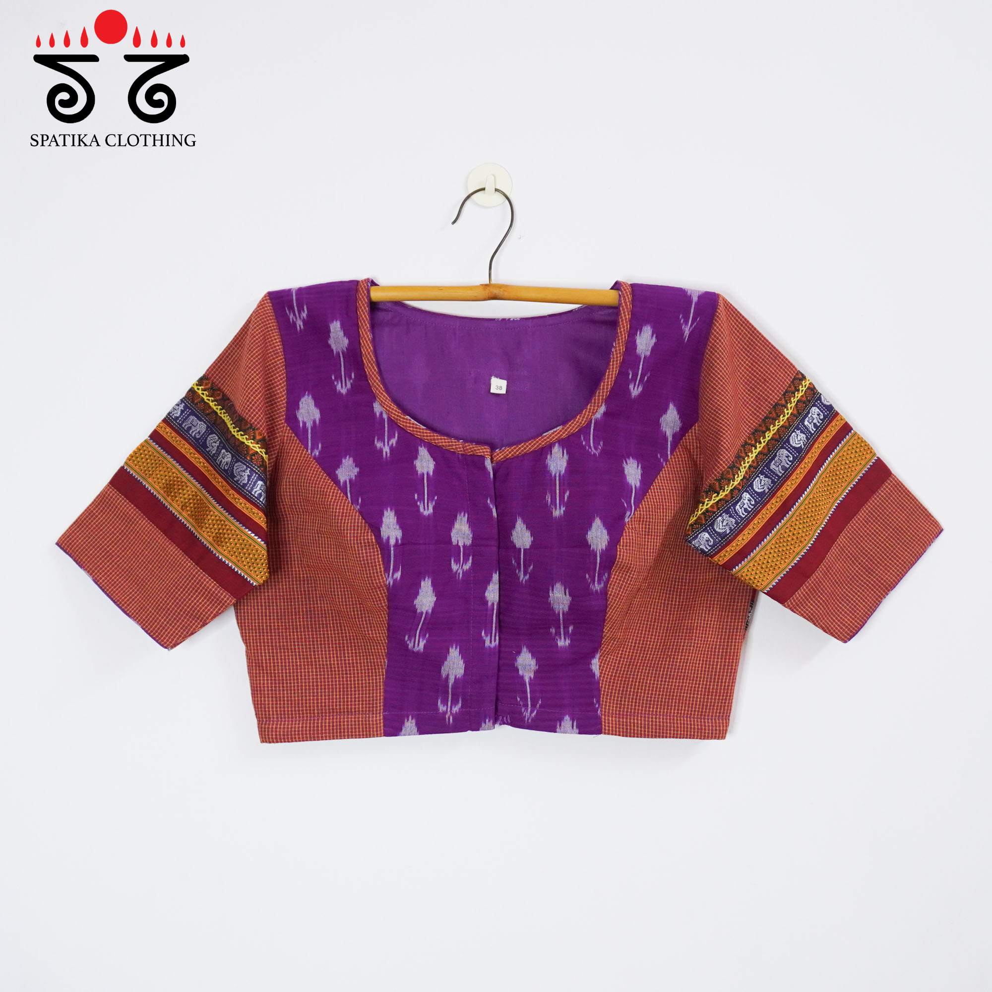 Purple Ikat Khun-Hand crafted Blouse