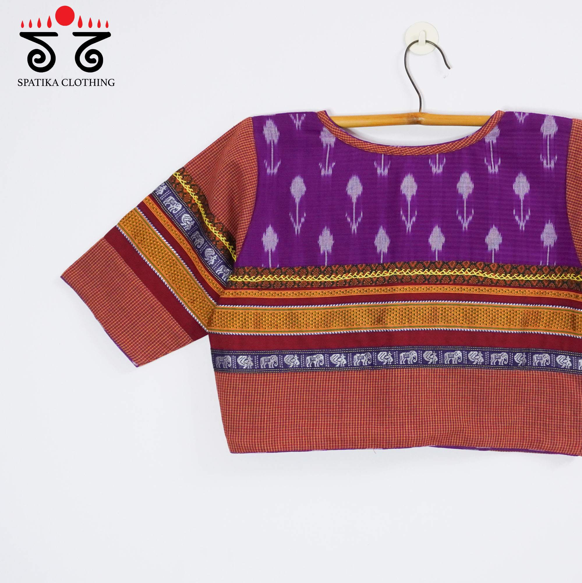 Purple Ikat Khun-Hand crafted Blouse