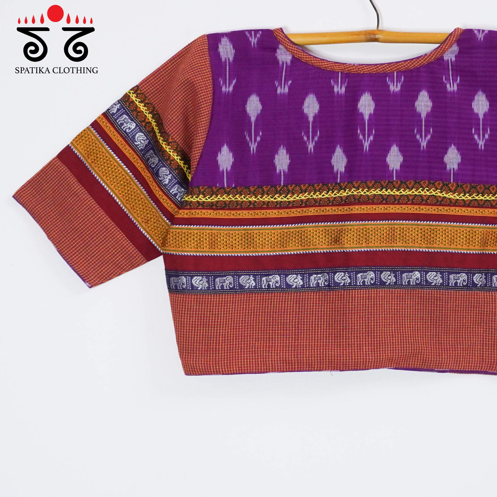 Purple Ikat Khun-Hand crafted Blouse