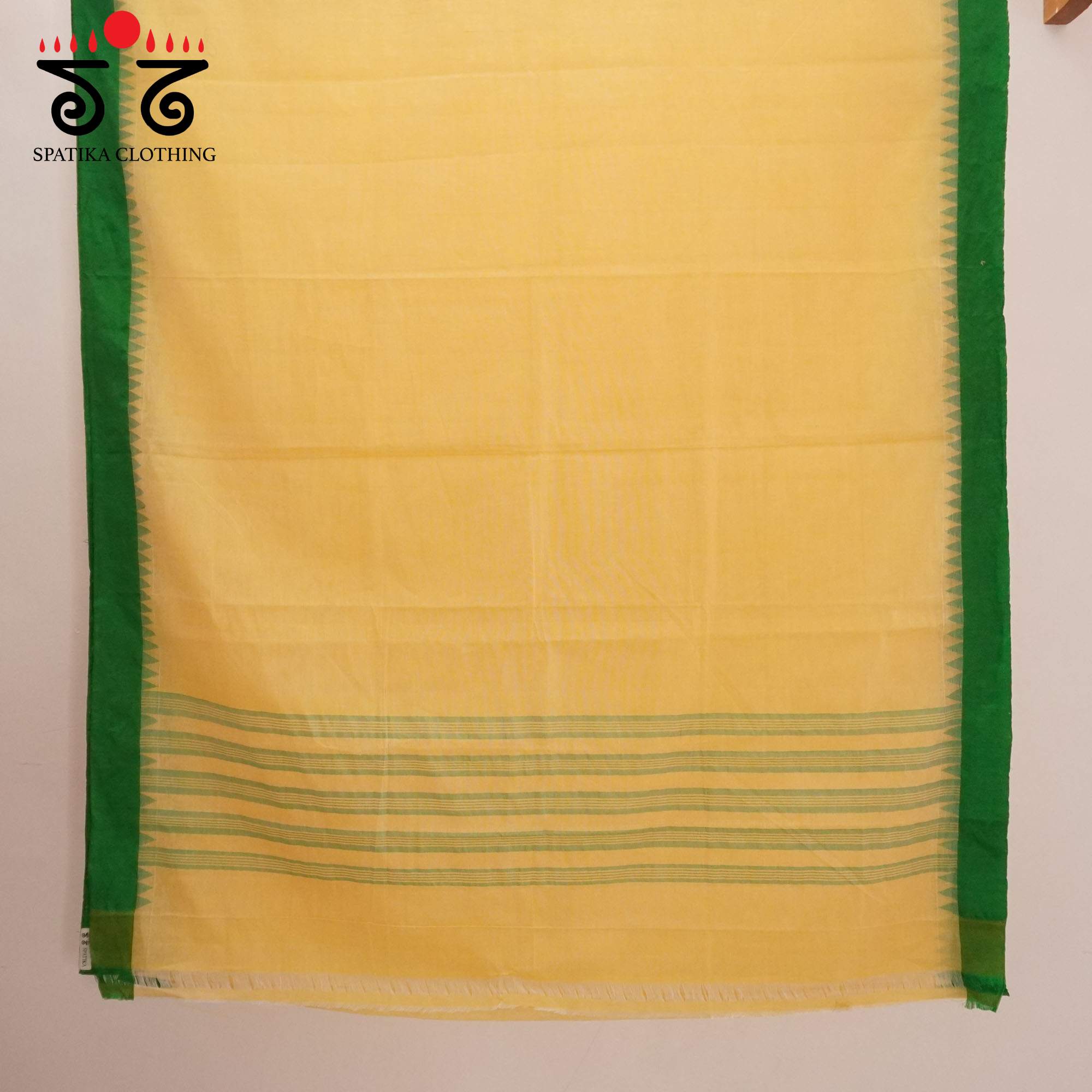 Yellow Ponduru Handspun Cotton Saree With Special Blouse