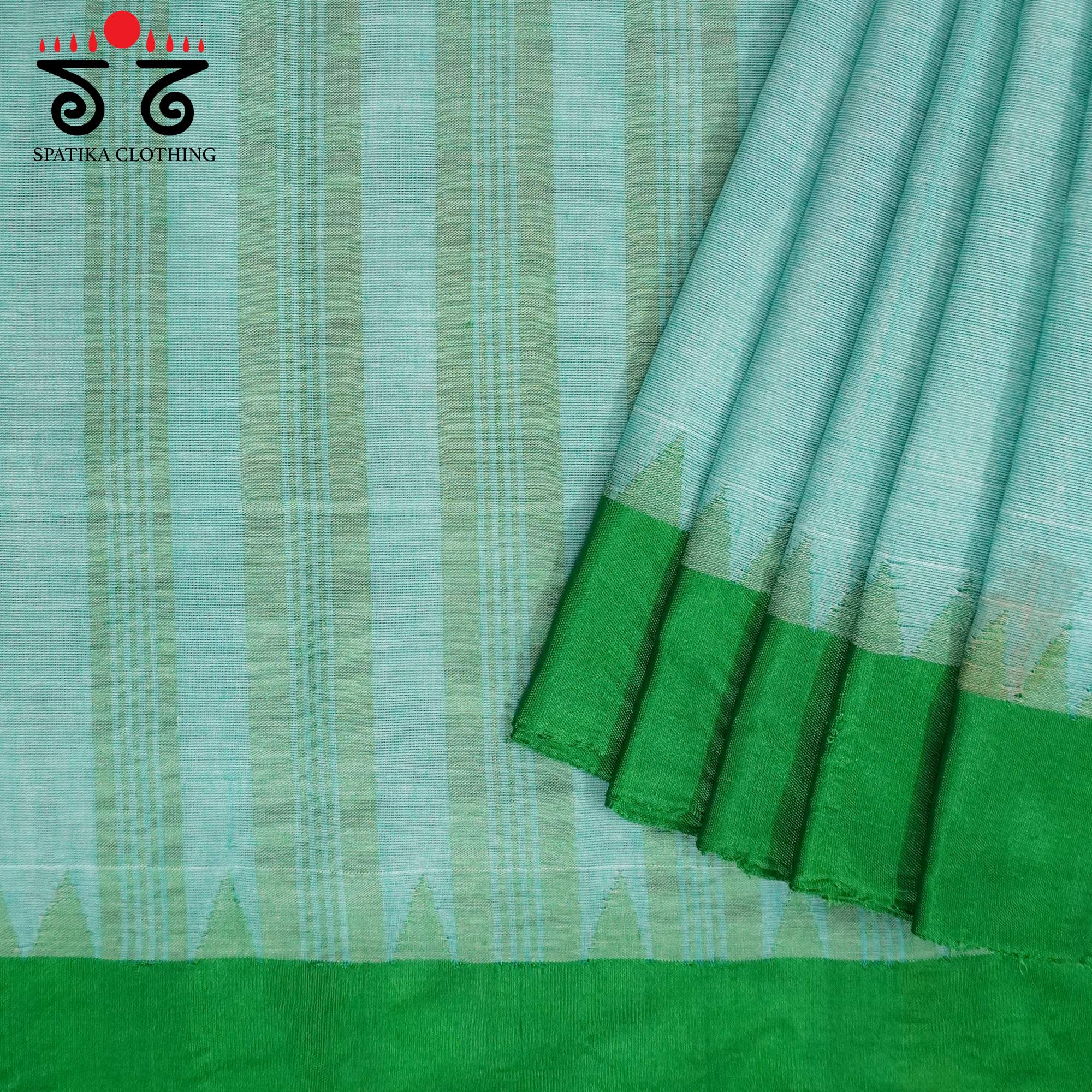Blue Ponduru Handspun Cotton Saree With Special Blouse