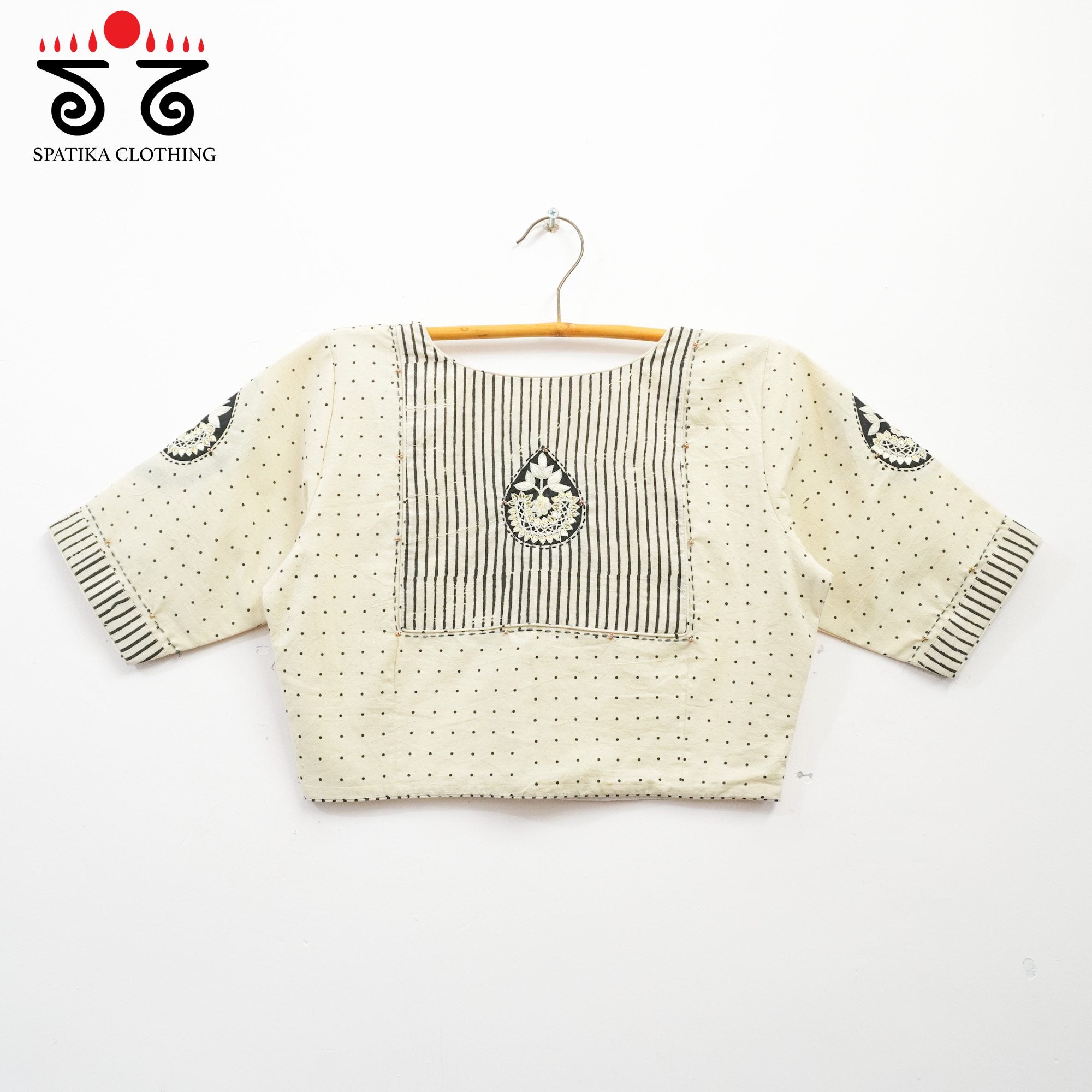 Off-White Inlay & Yoke handcrafted blouse in natural dyes