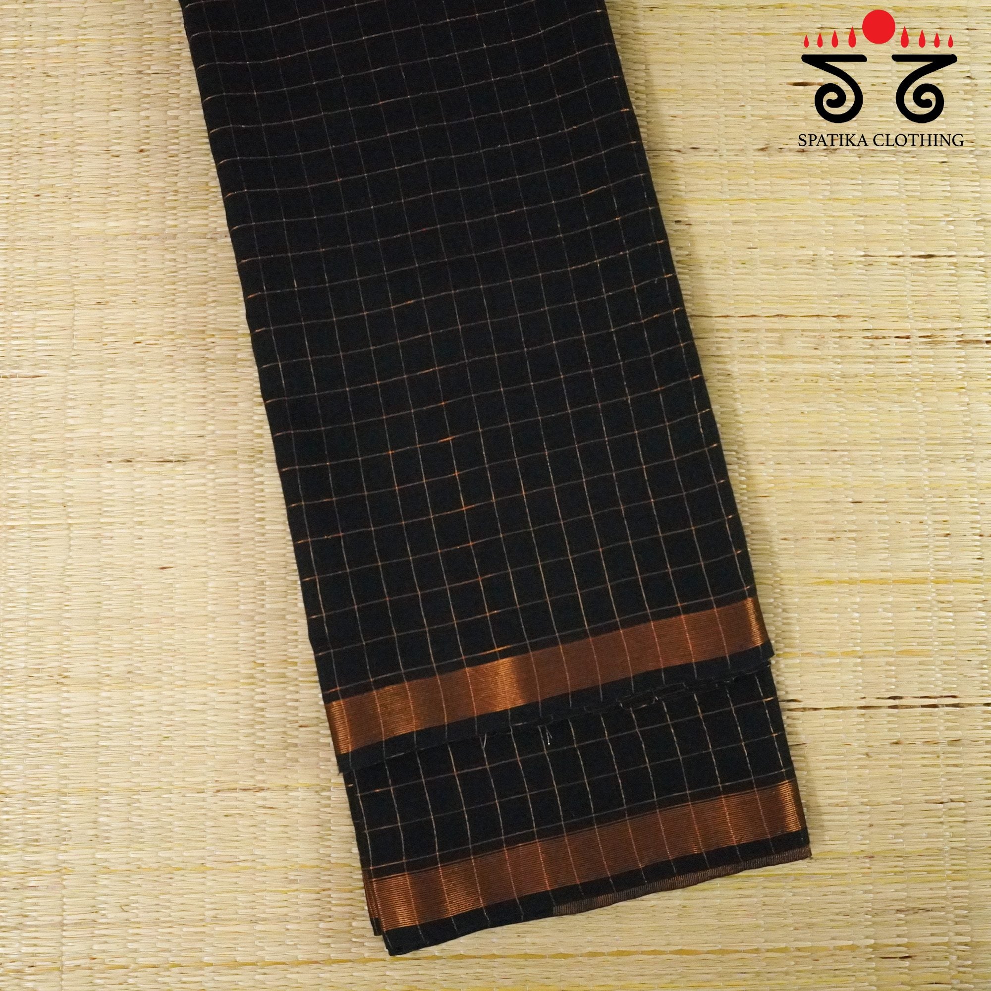 Black Zari Bengal Cotton Saree