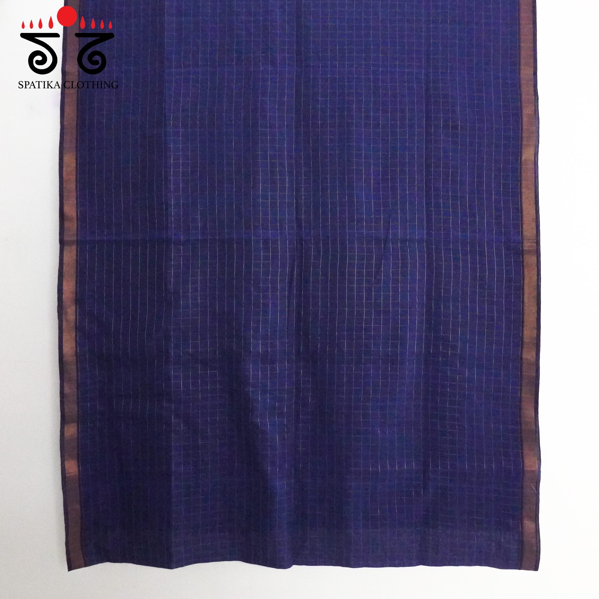 Blue Zari Bengal Cotton Saree