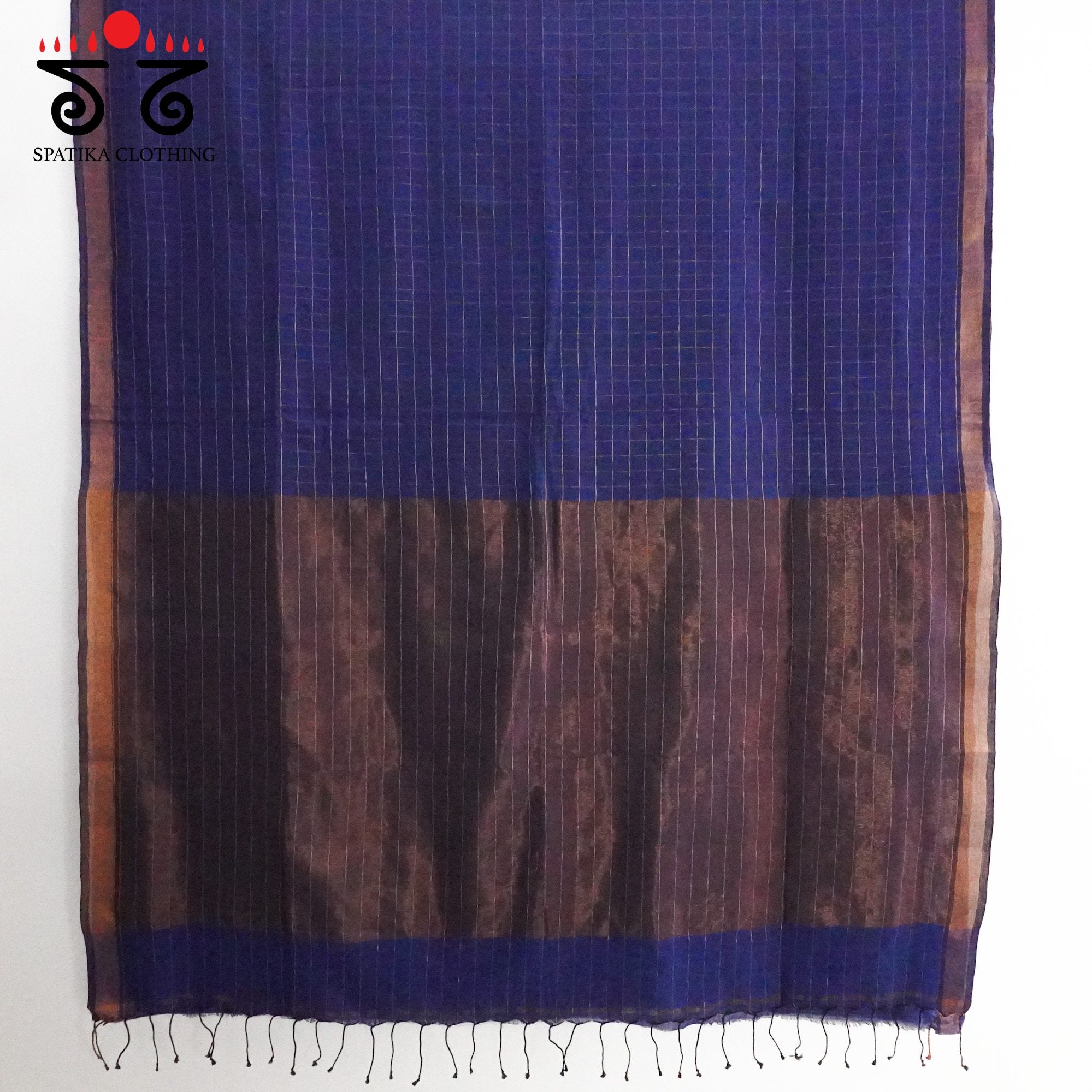 Blue Zari Bengal Cotton Saree