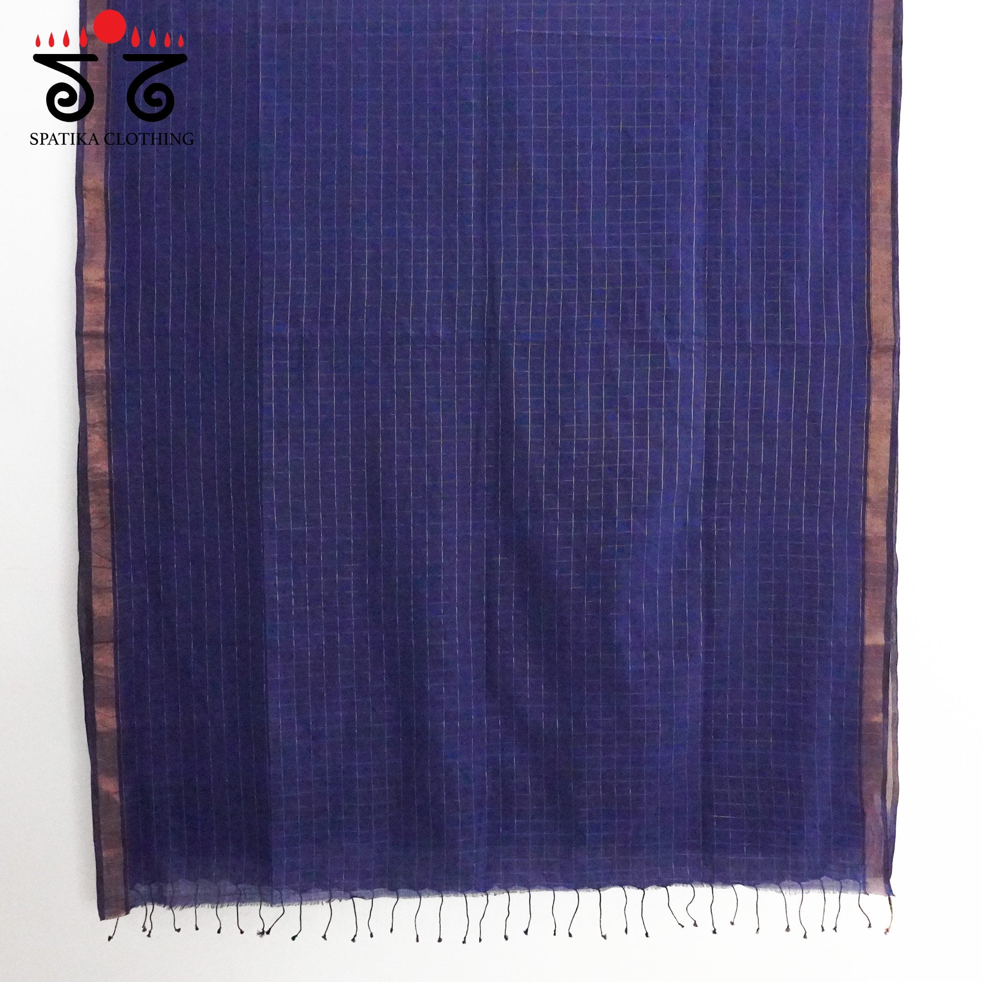 Blue Zari Bengal Cotton Saree