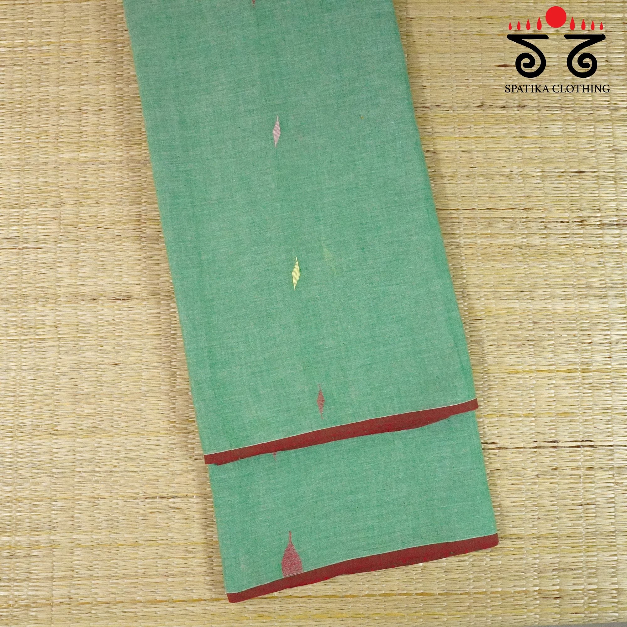 Green Jamdhani Bengal Cotton Saree
