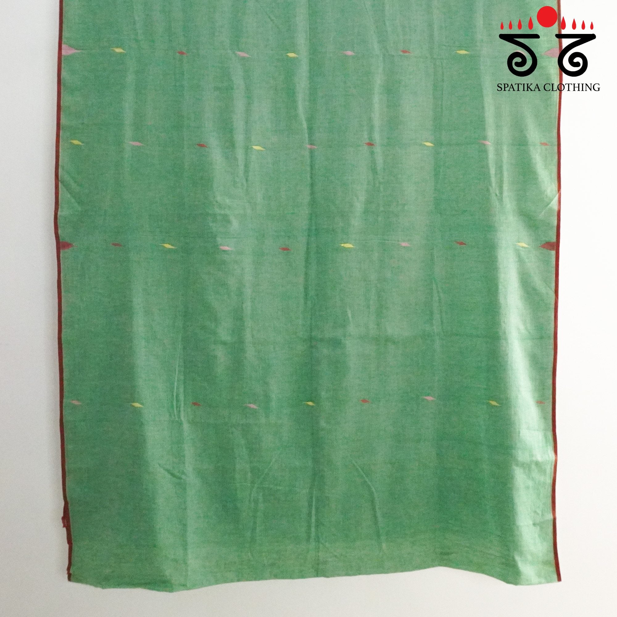 Green Jamdhani Bengal Cotton Saree