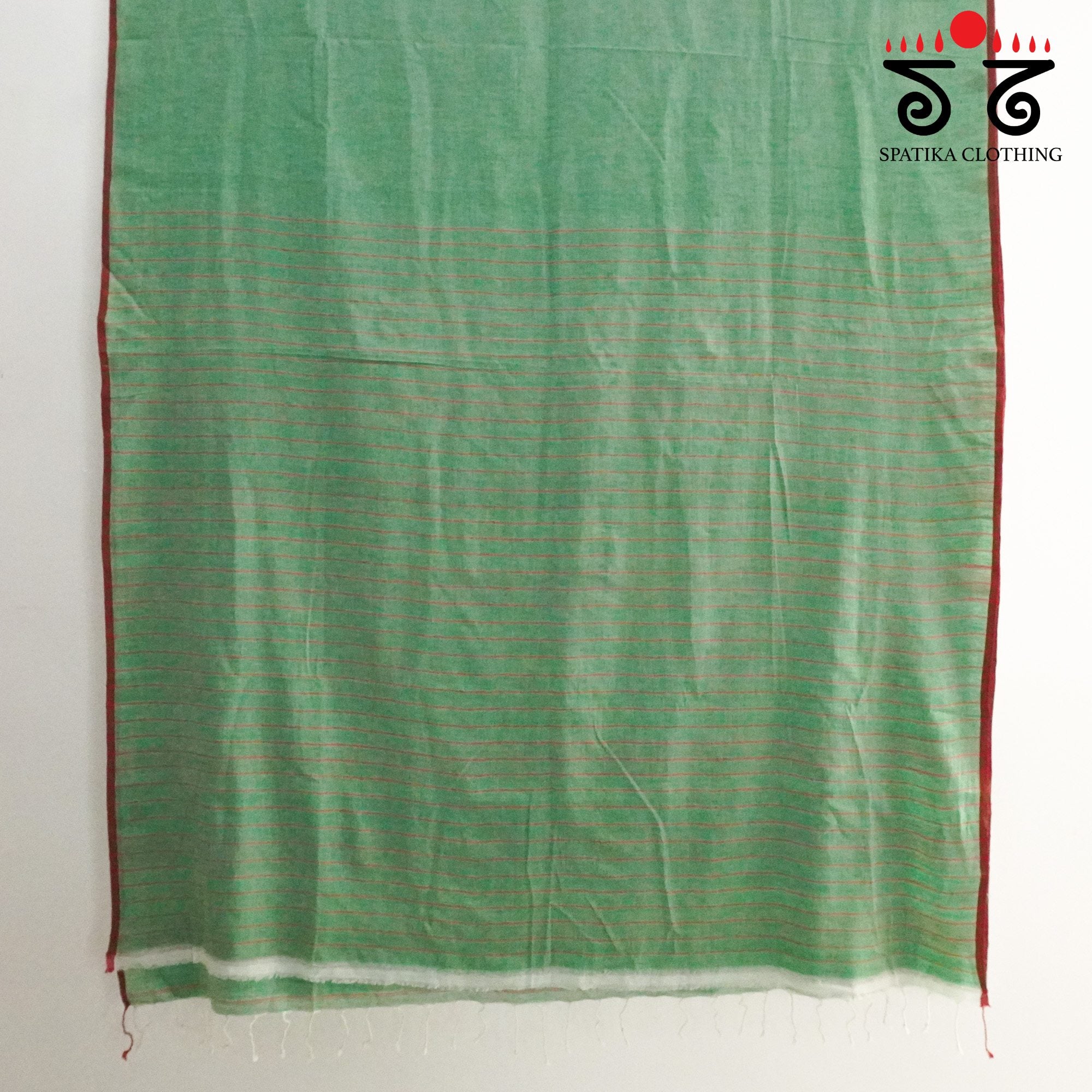 Green Jamdhani Bengal Cotton Saree