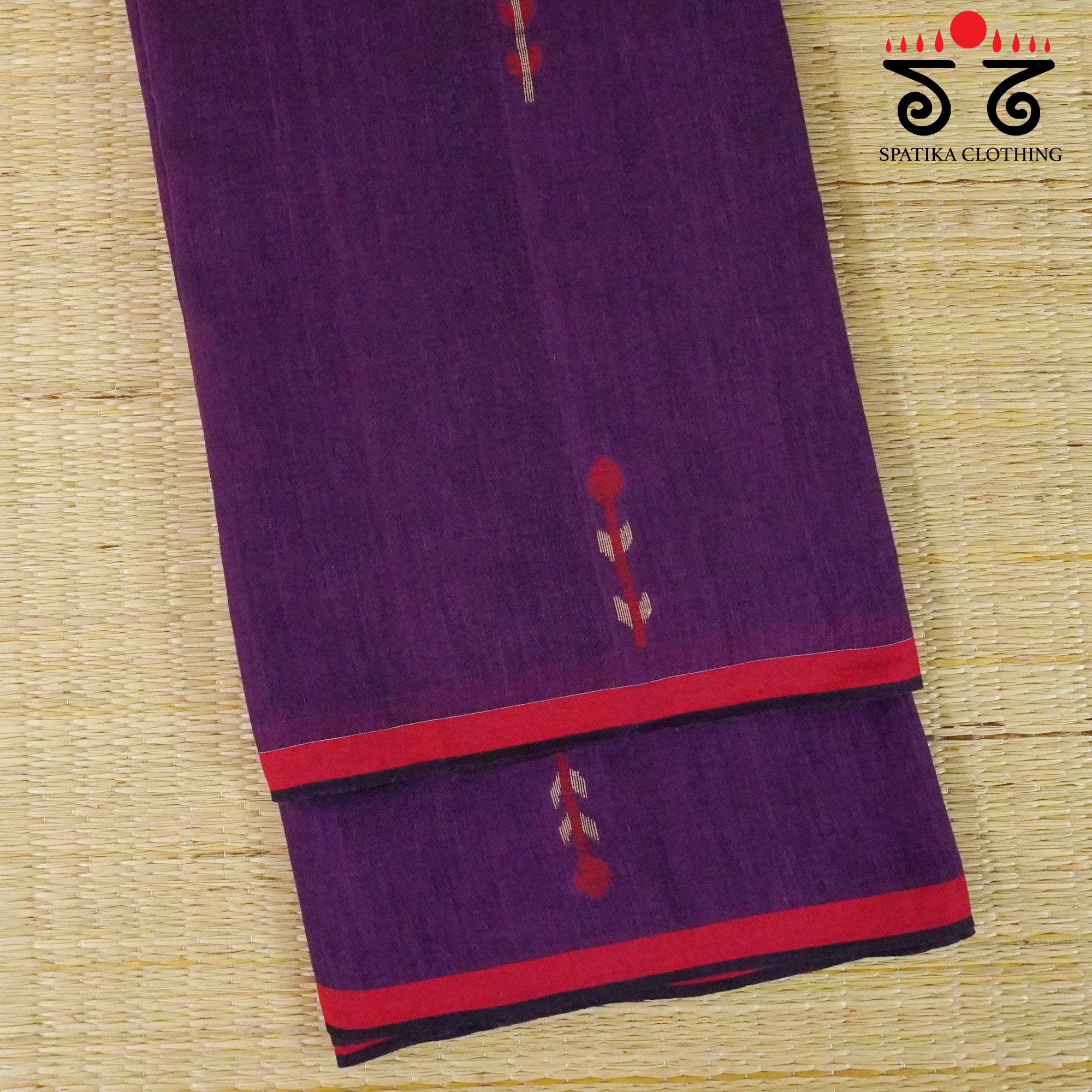 Grape Jamdhani Bengal Cotton Saree