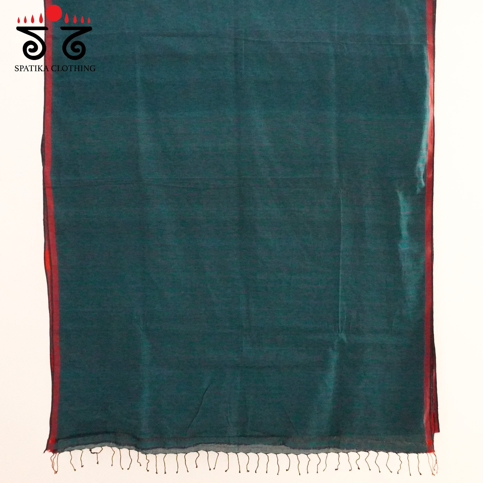 Peacock Blue Jamdhani Bengal Cotton Saree