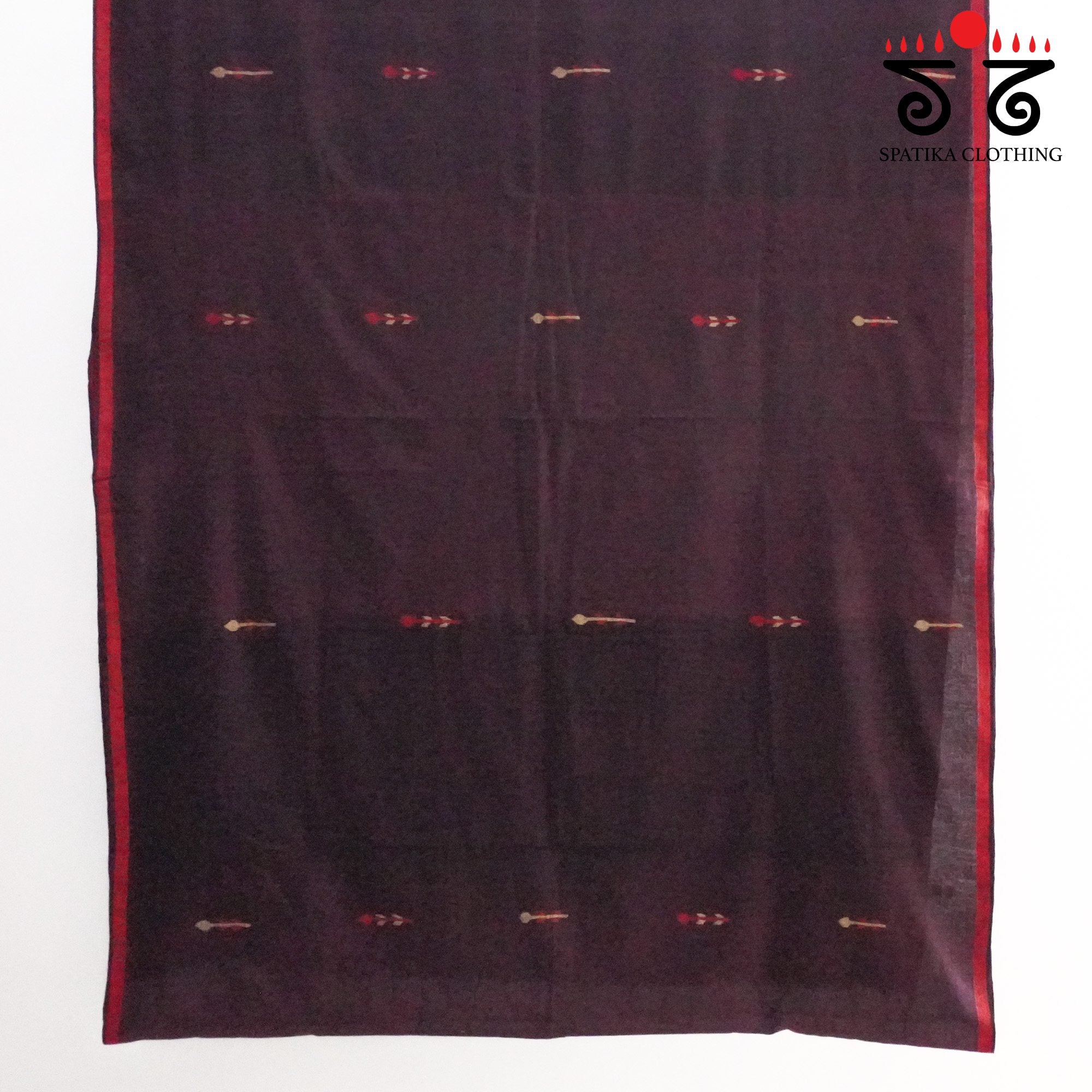 Brown Jamdhani Bengal Cotton Saree