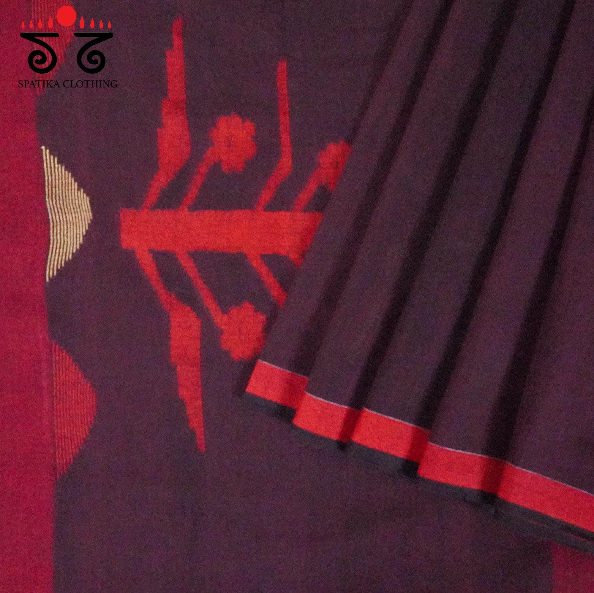 Brown Jamdhani Bengal Cotton Saree
