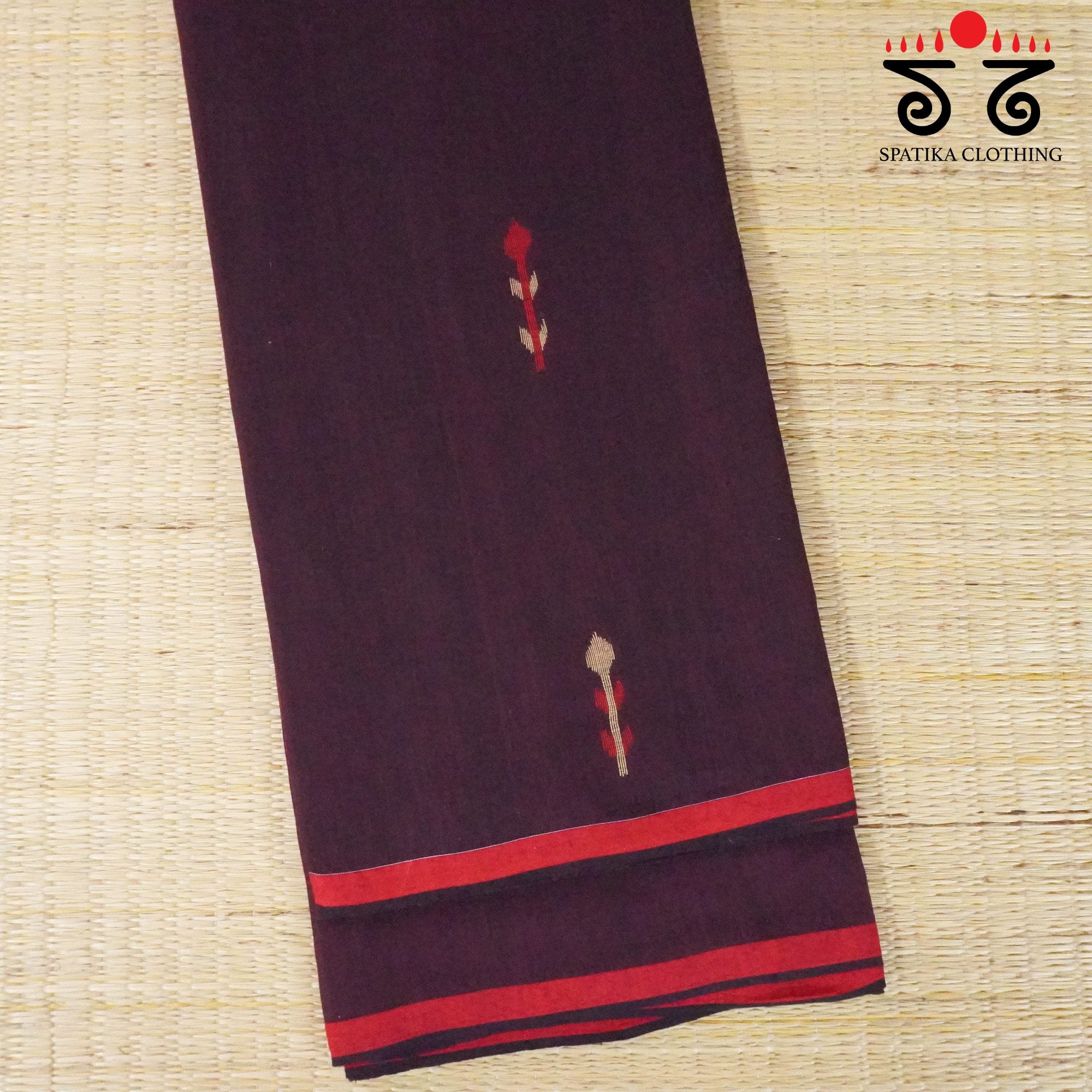 Brown Jamdhani Bengal Cotton Saree