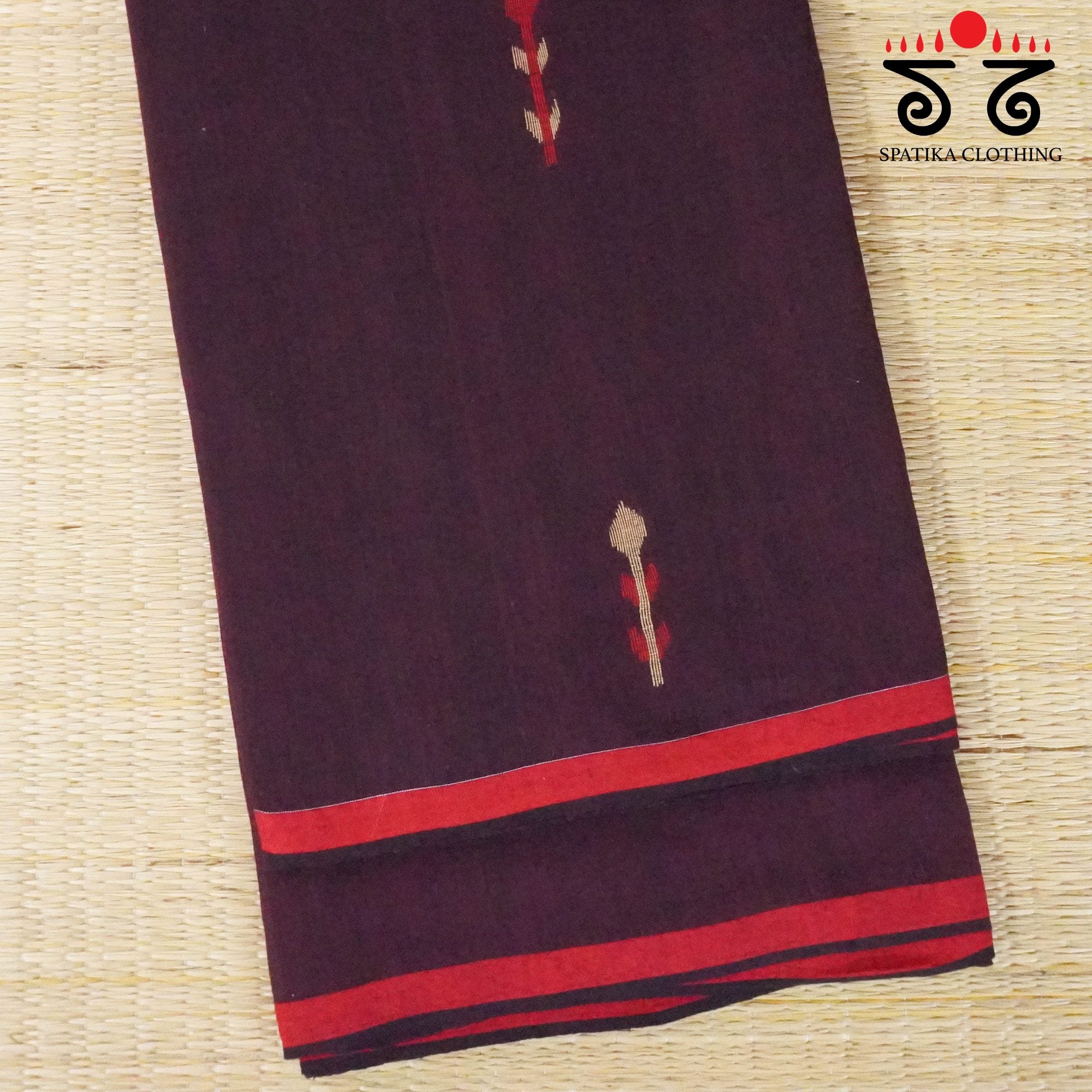 Brown Jamdhani Bengal Cotton Saree