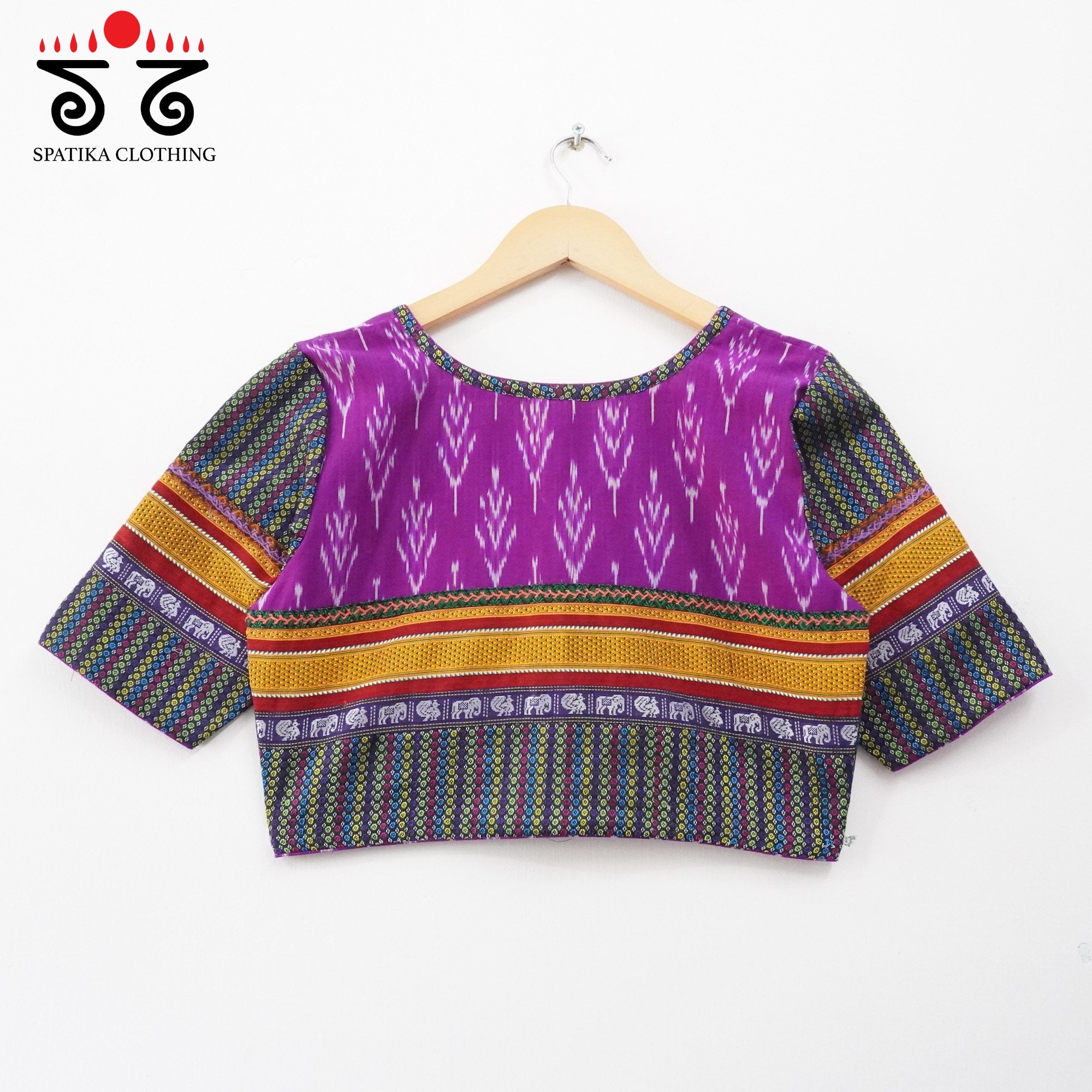 Purple Ikat Khun-Hand crafted Blouse