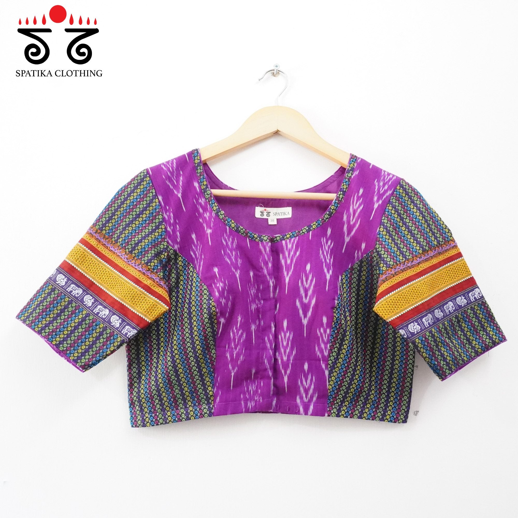 Purple Ikat Khun-Hand crafted Blouse