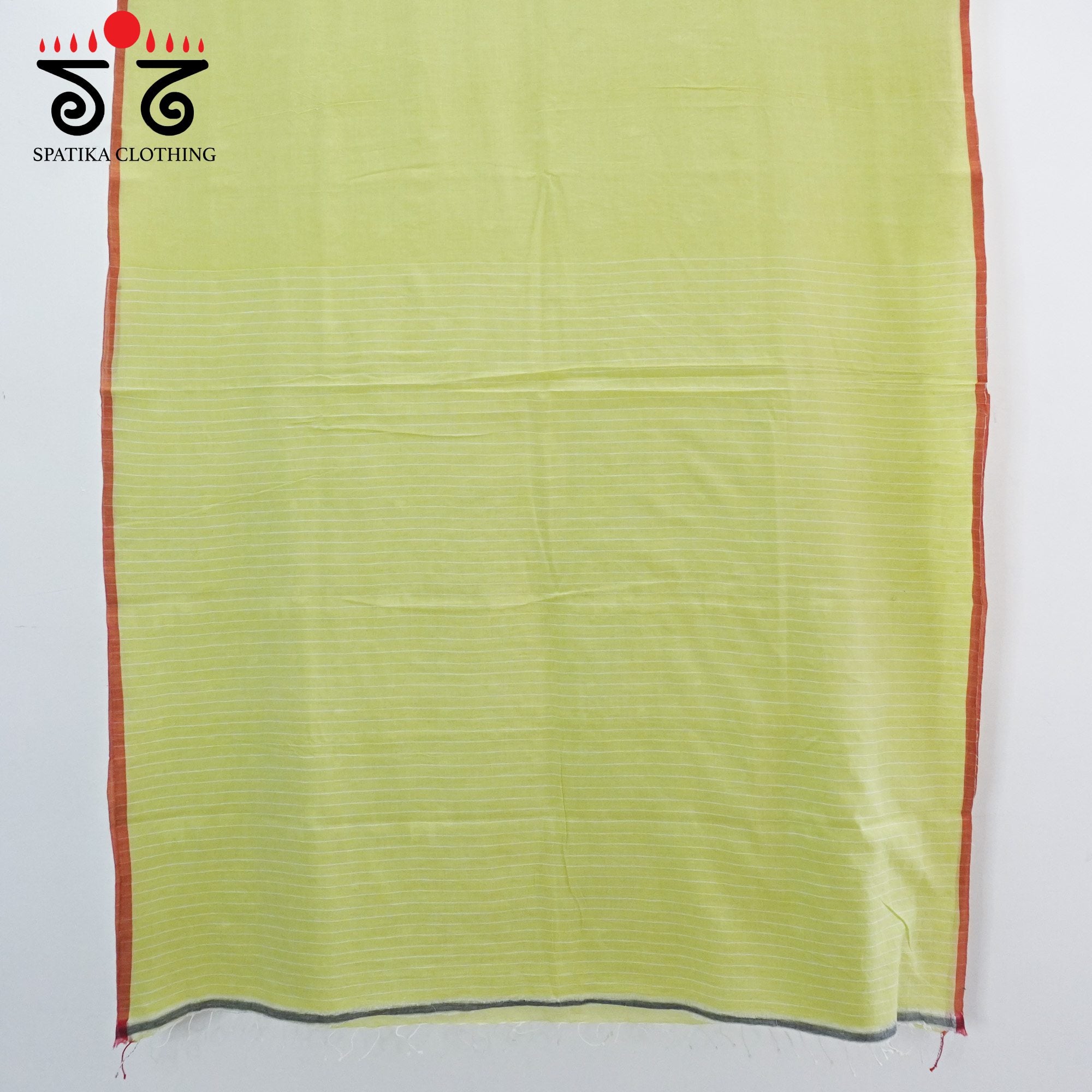 Jamdhani Elephants - Lemon Green Bengal Cotton Saree