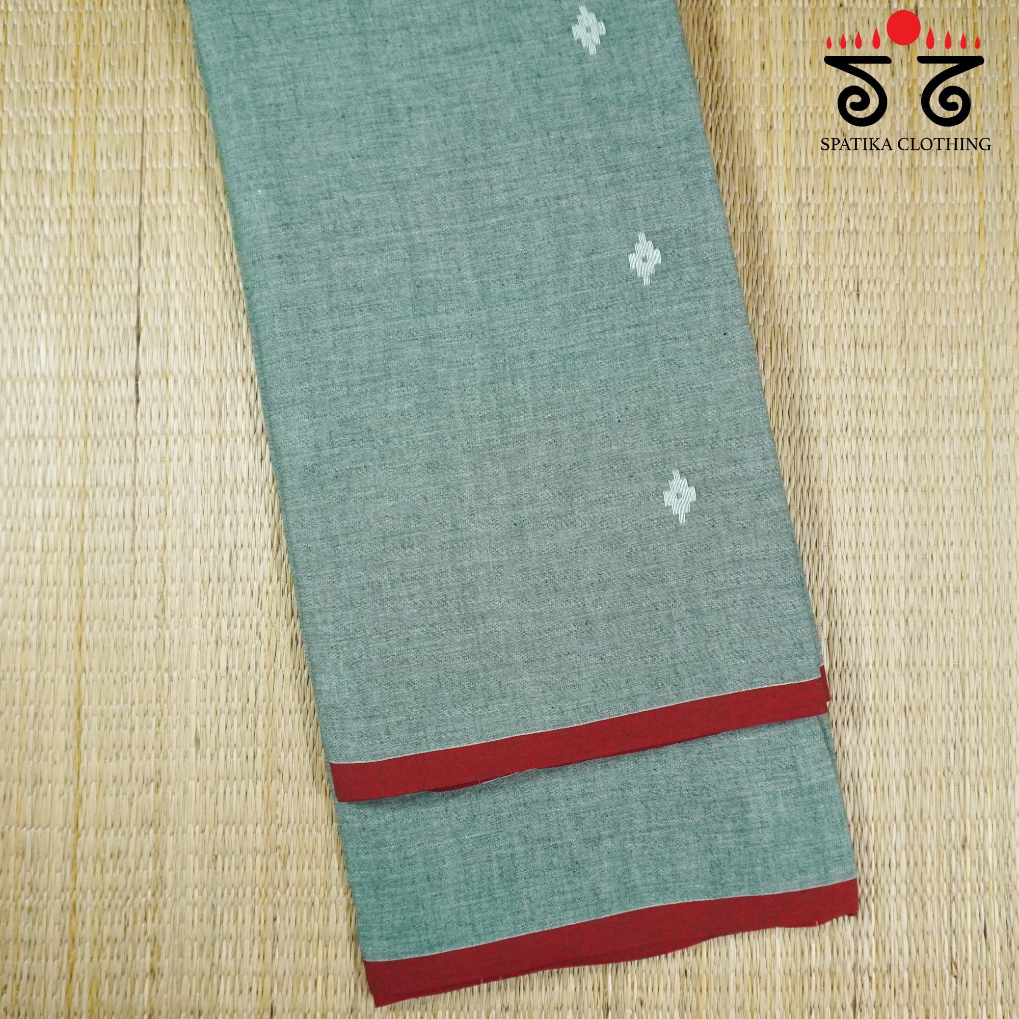 Jamdhani Elephants-Grey Bengal Cotton Saree
