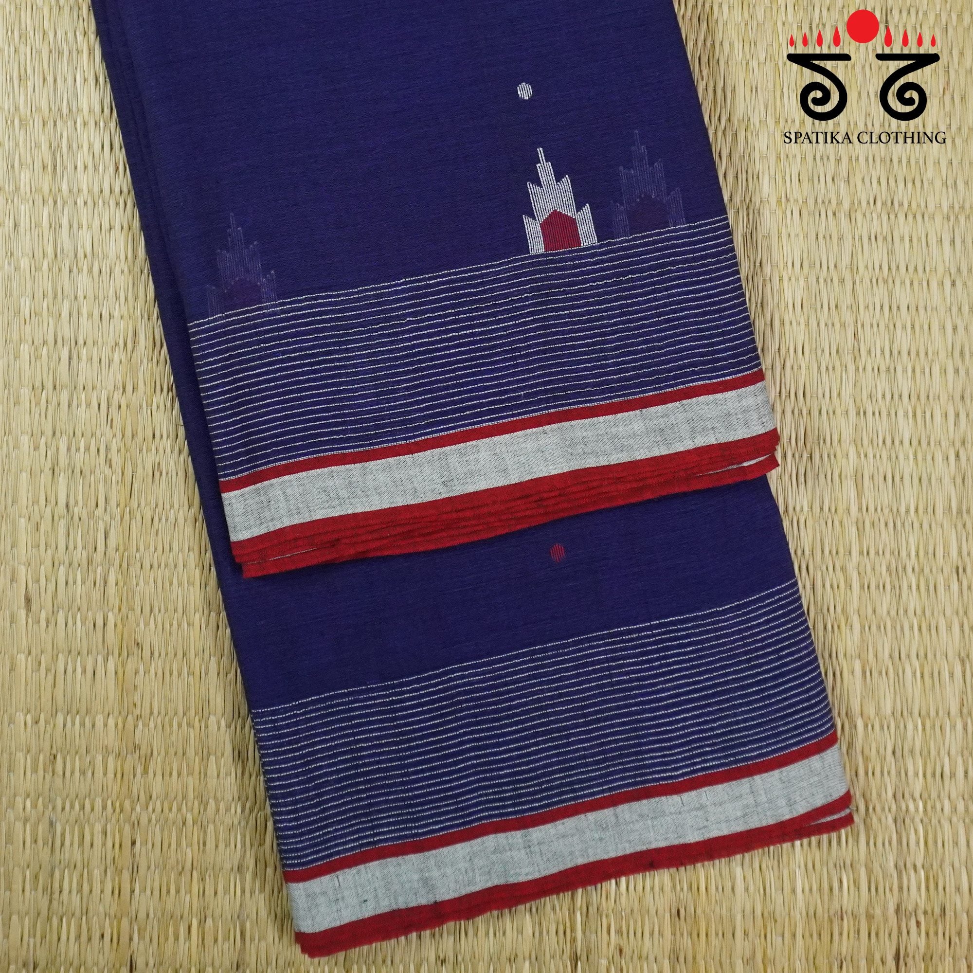 Jamdhani on Blue Bengal Cotton Saree