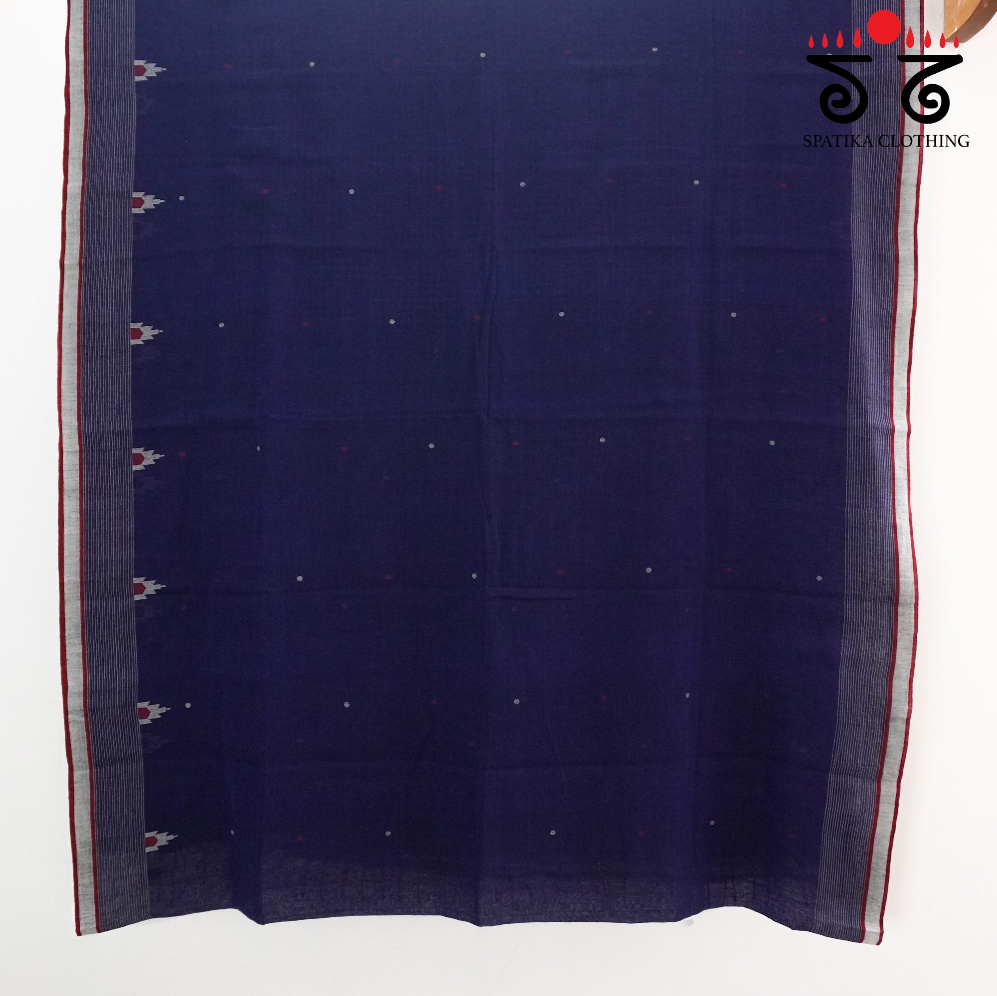 Jamdhani on Blue Bengal Cotton Saree
