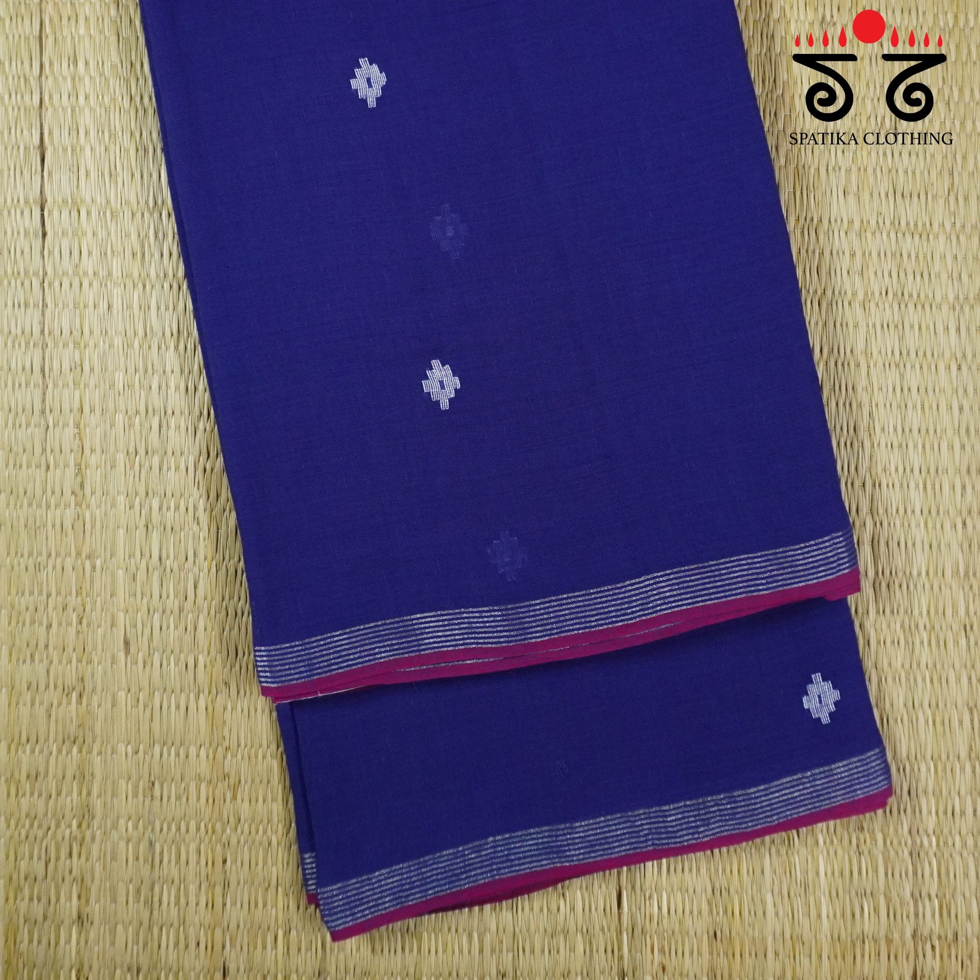 Jamdhani Elephants-Blue Bengal Cotton Saree