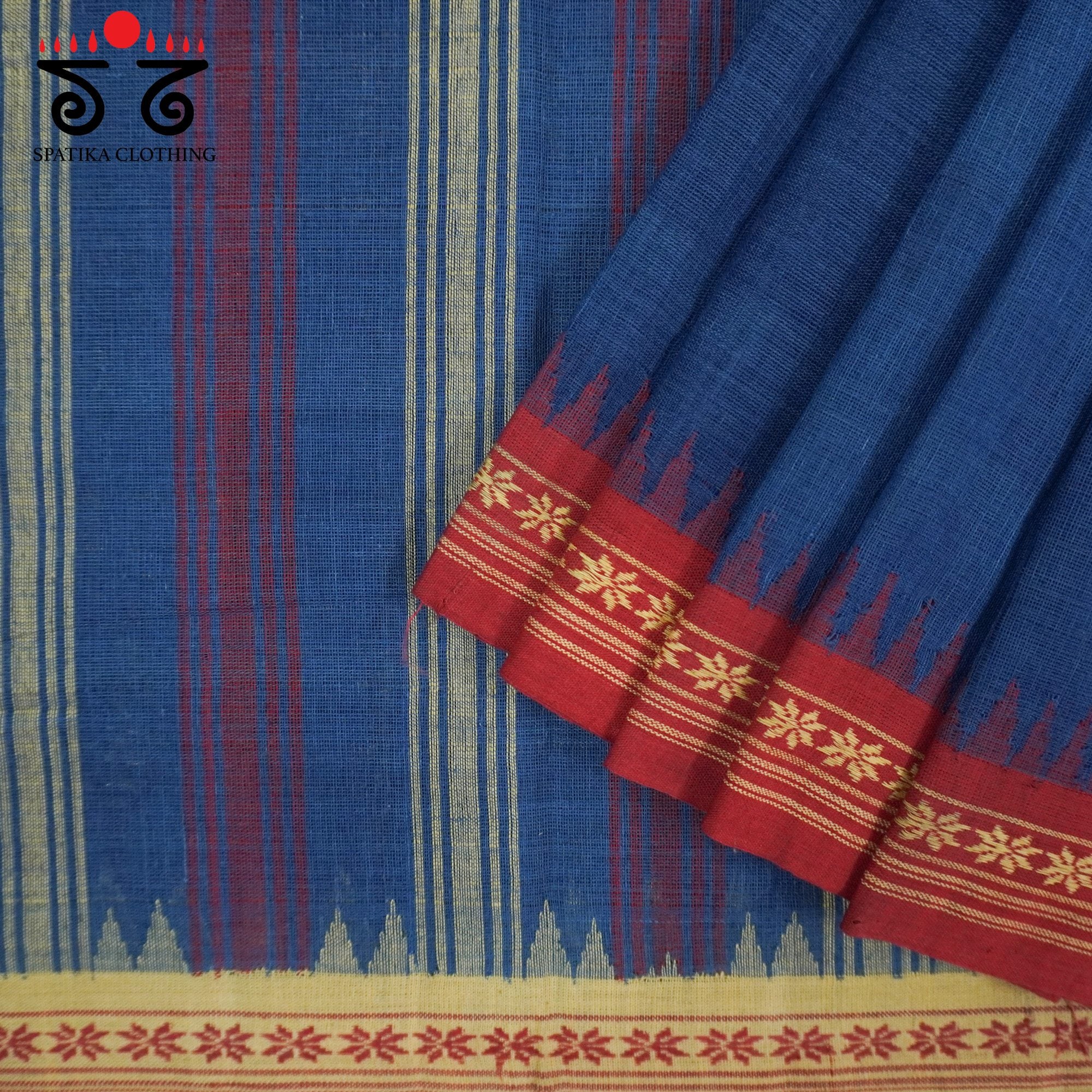 Blue Ponduru Handspun Cotton Saree