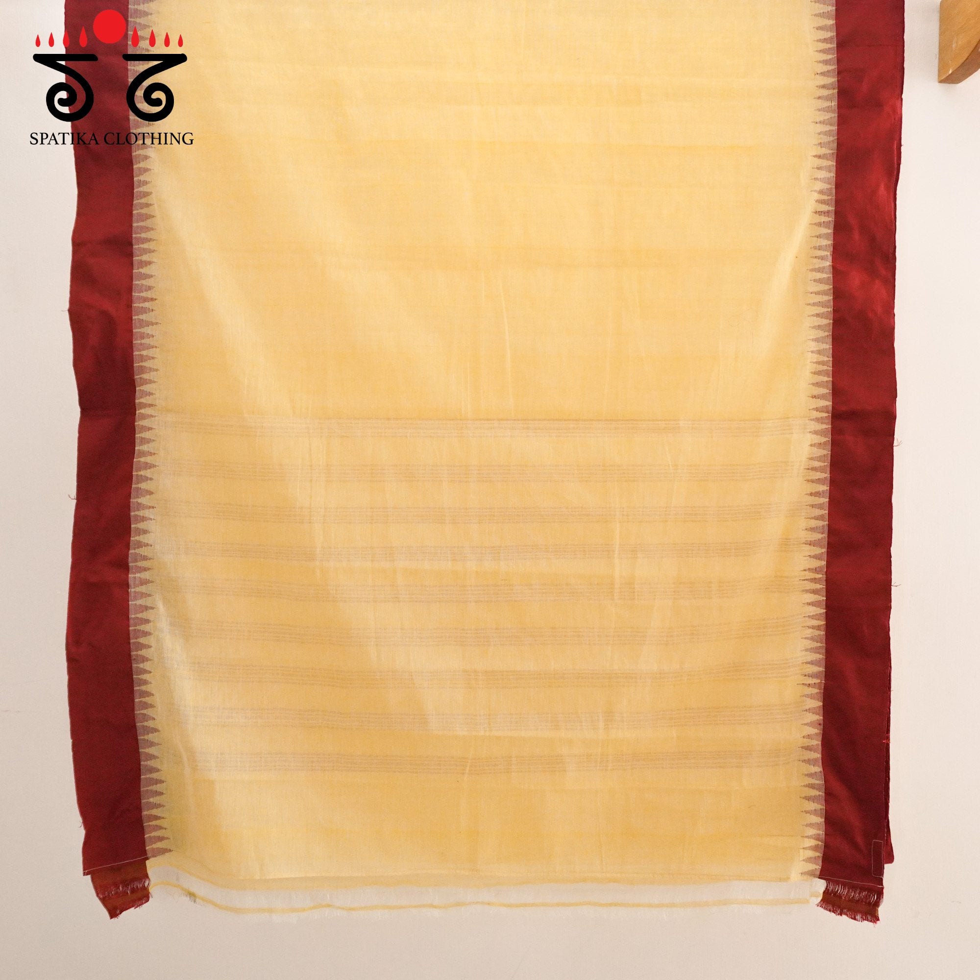 Yellow Ponduru Handspun Cotton Saree - Ikat Blouse