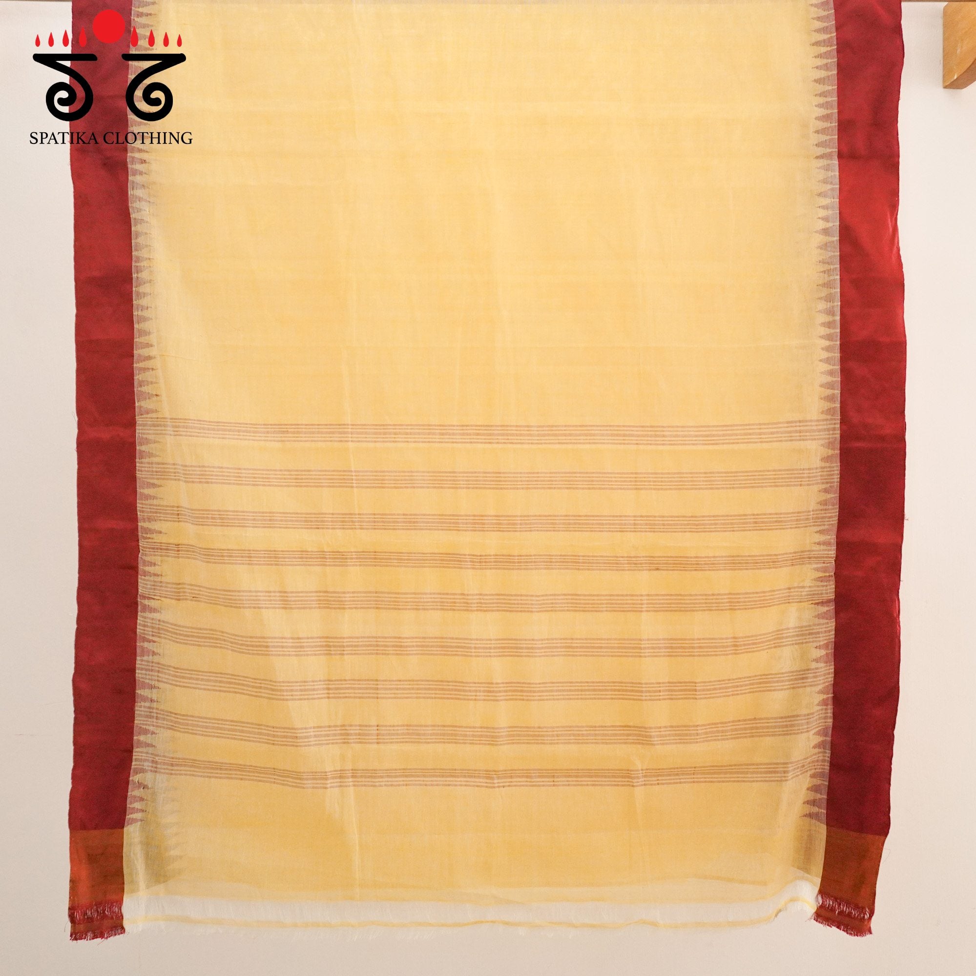 Yellow Ponduru Handspun Cotton Saree - Ikat Blouse