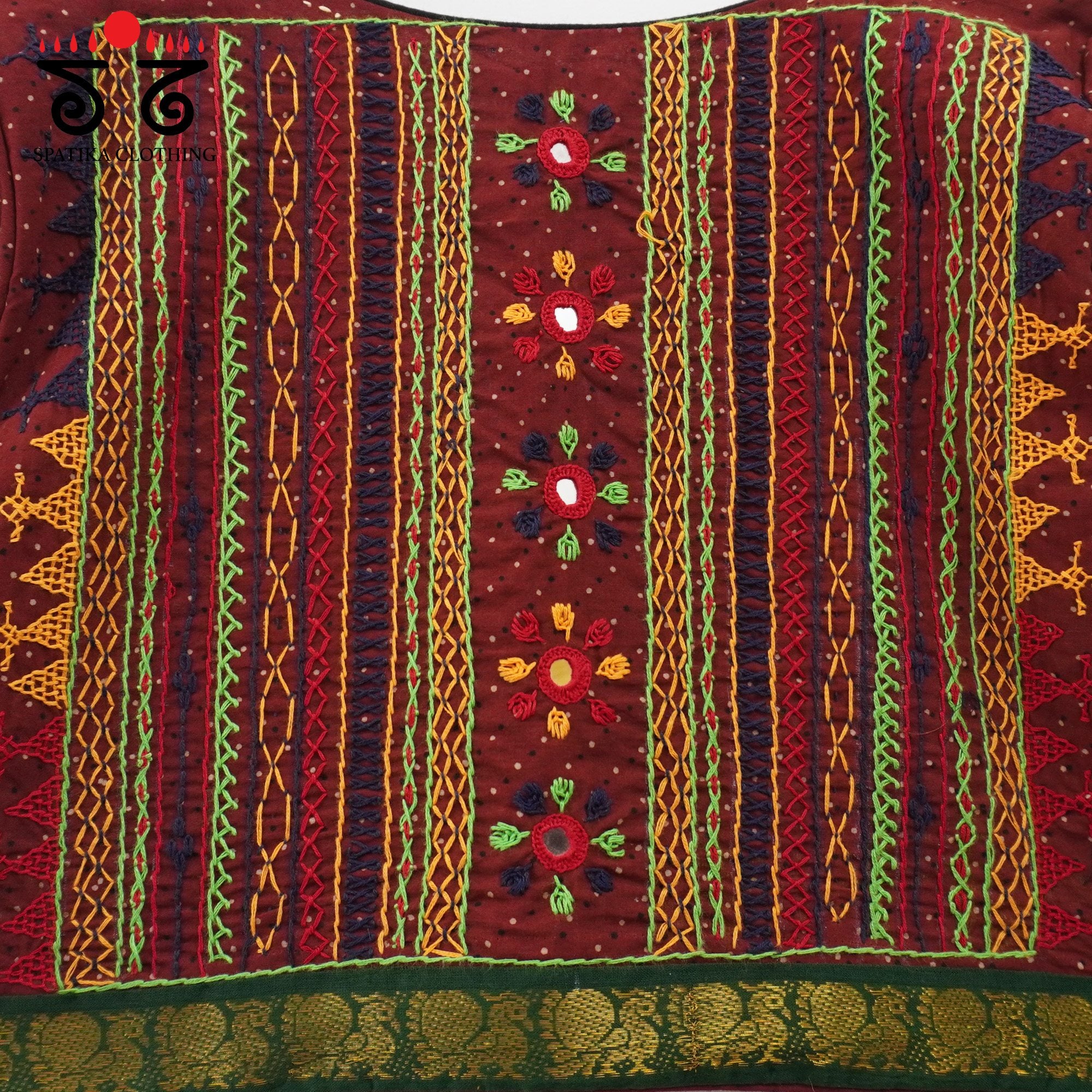 The Lambani Maroon Blouse - on Ajrak