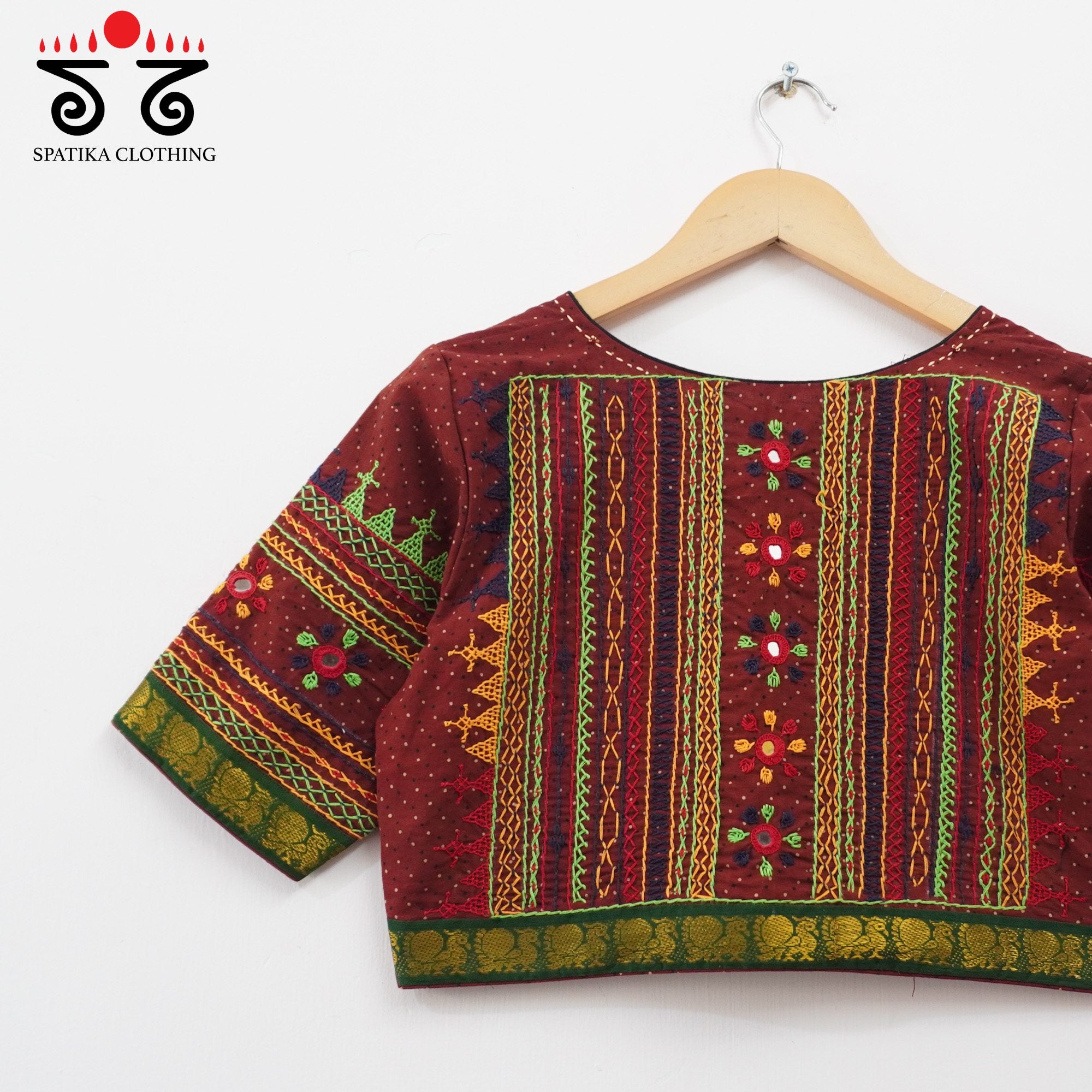 The Lambani Maroon Blouse - on Ajrak