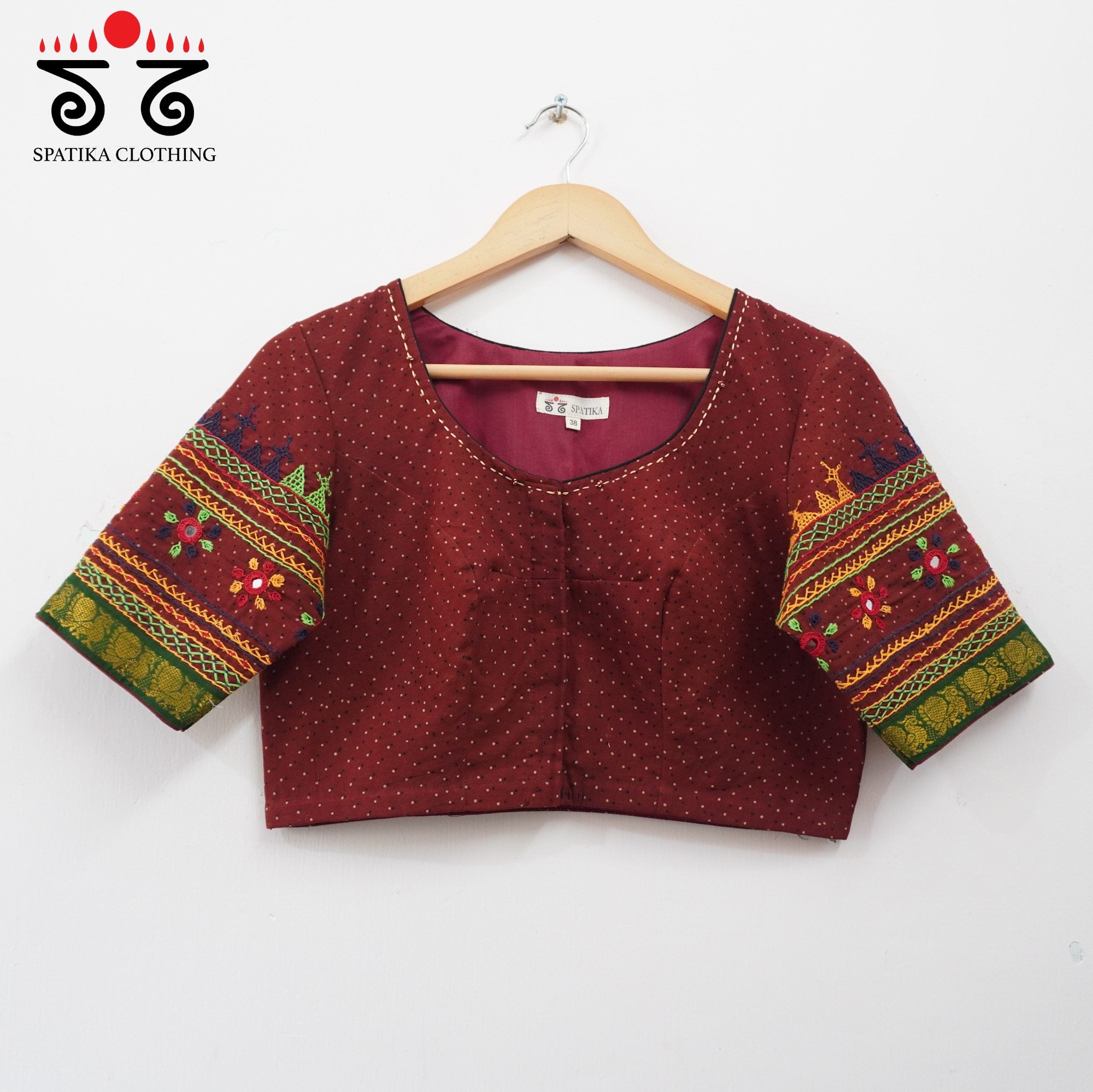The Lambani Maroon Blouse - on Ajrak
