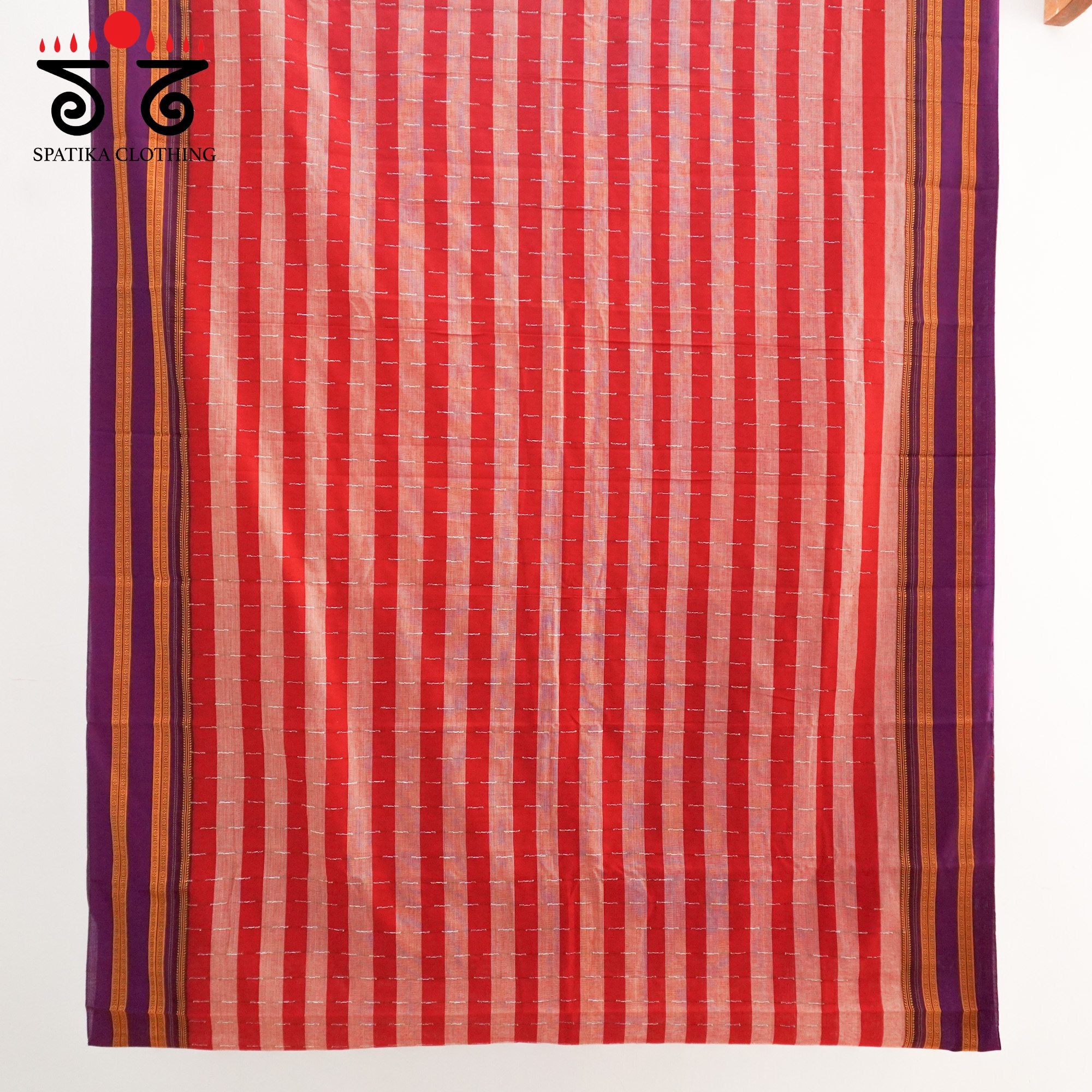 Red Ilkal Handwoven Cotton Saree - Silk Pallu