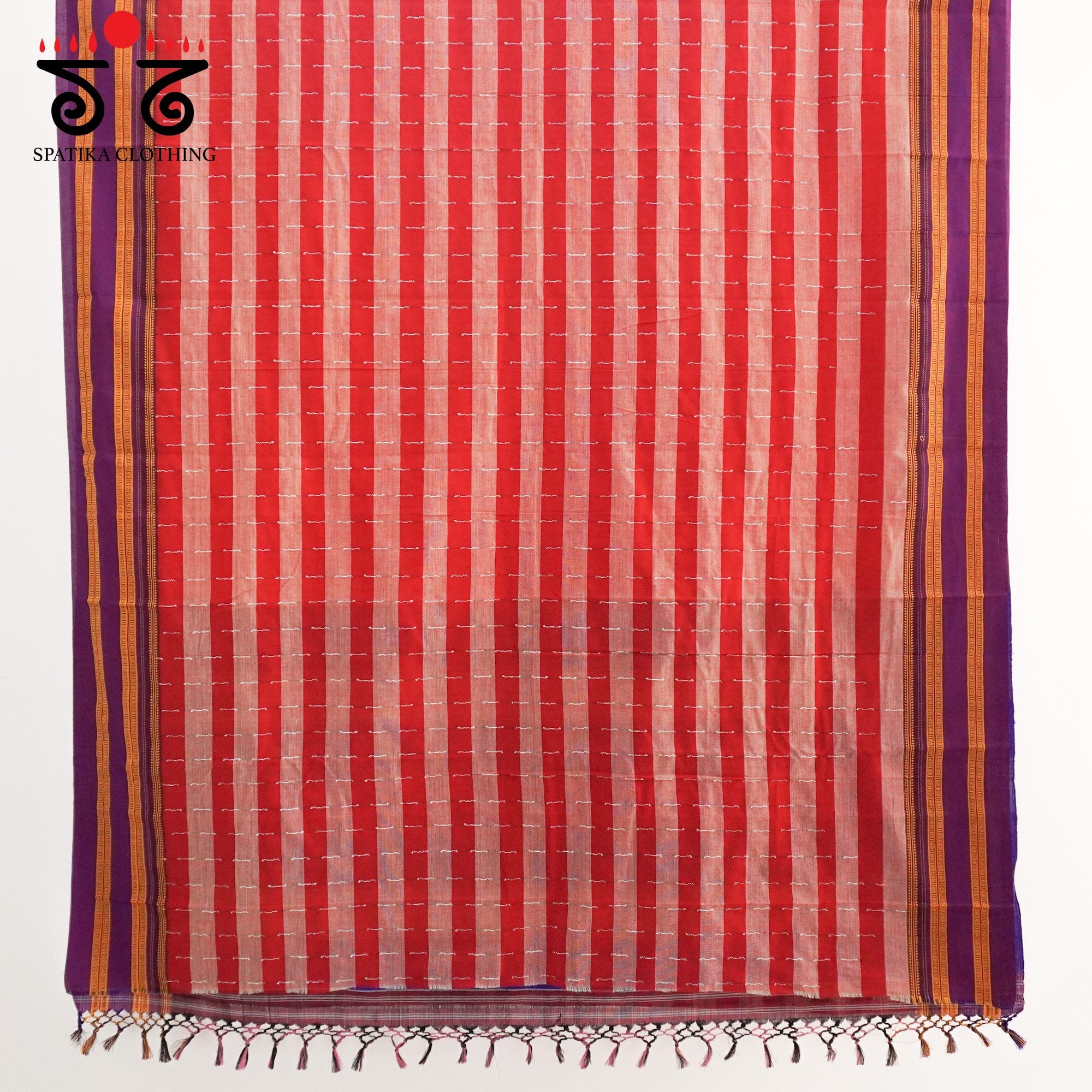 Red Ilkal Handwoven Cotton Saree - Silk Pallu