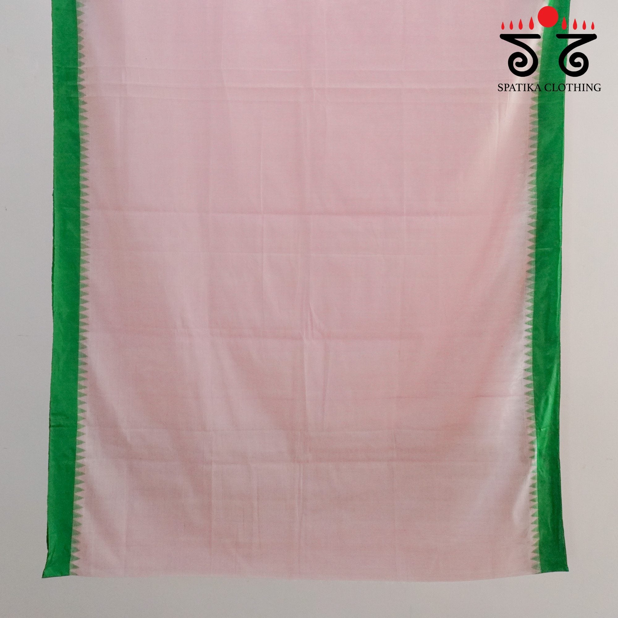 Light Pink Ponduru Handspun Saree - With Silk border