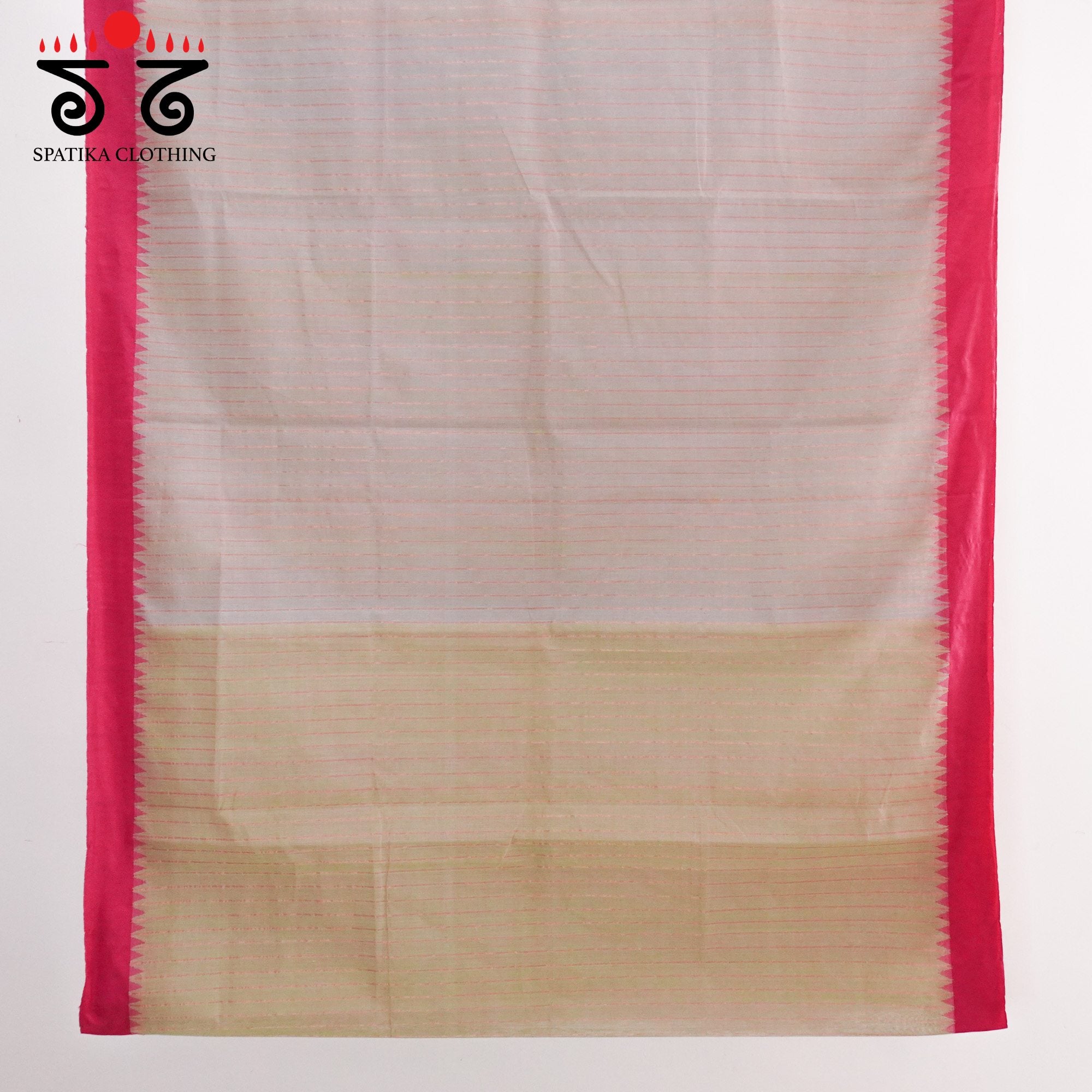 Grey Ponduru Handspun Saree - With Silk border