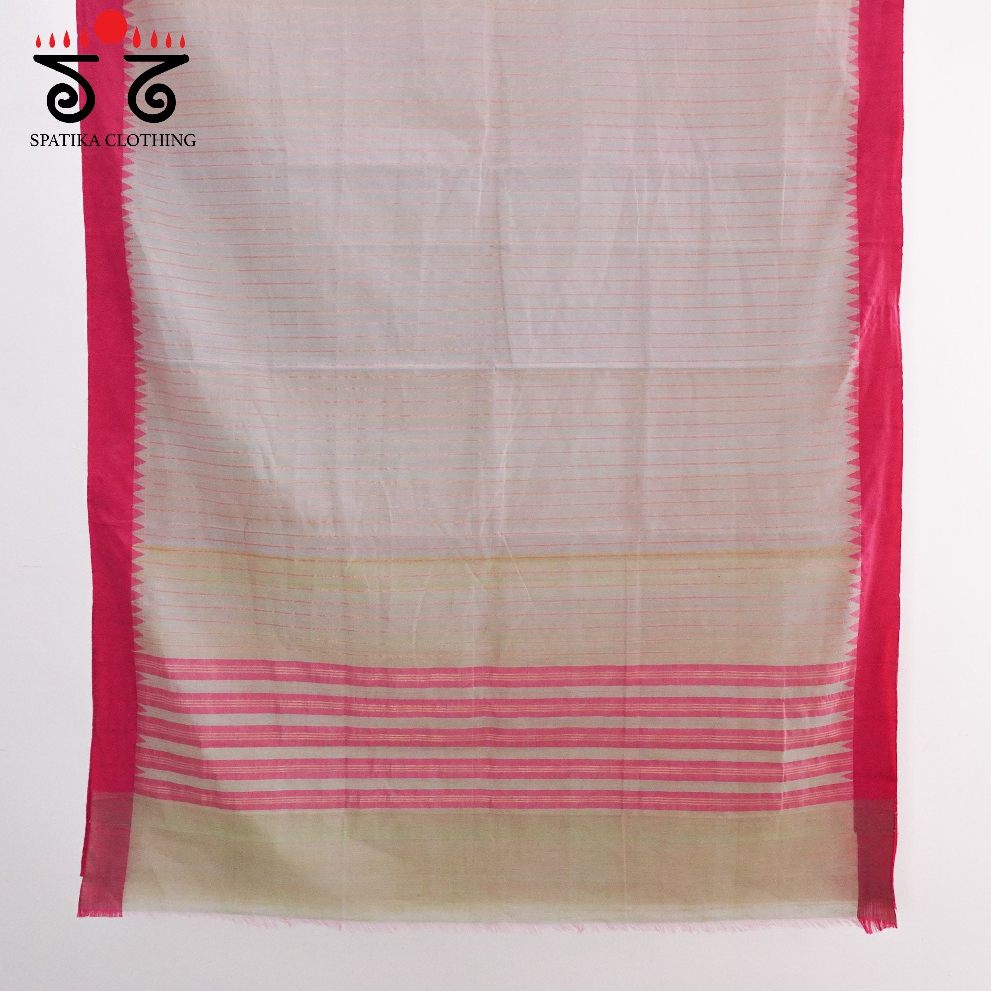 Grey Ponduru Handspun Saree - With Silk border