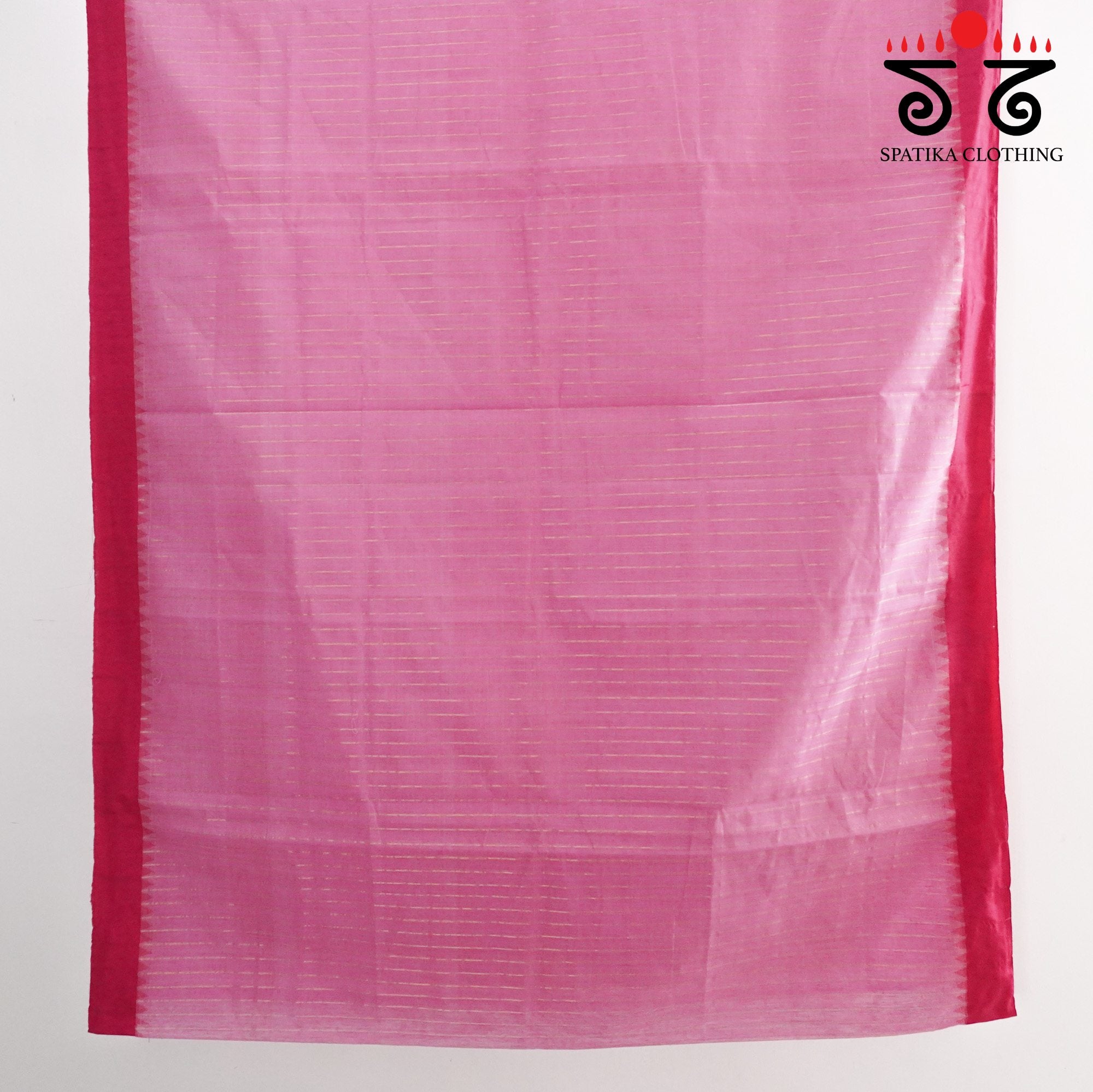 Pink Ponduru Handspun Saree - With Silk border