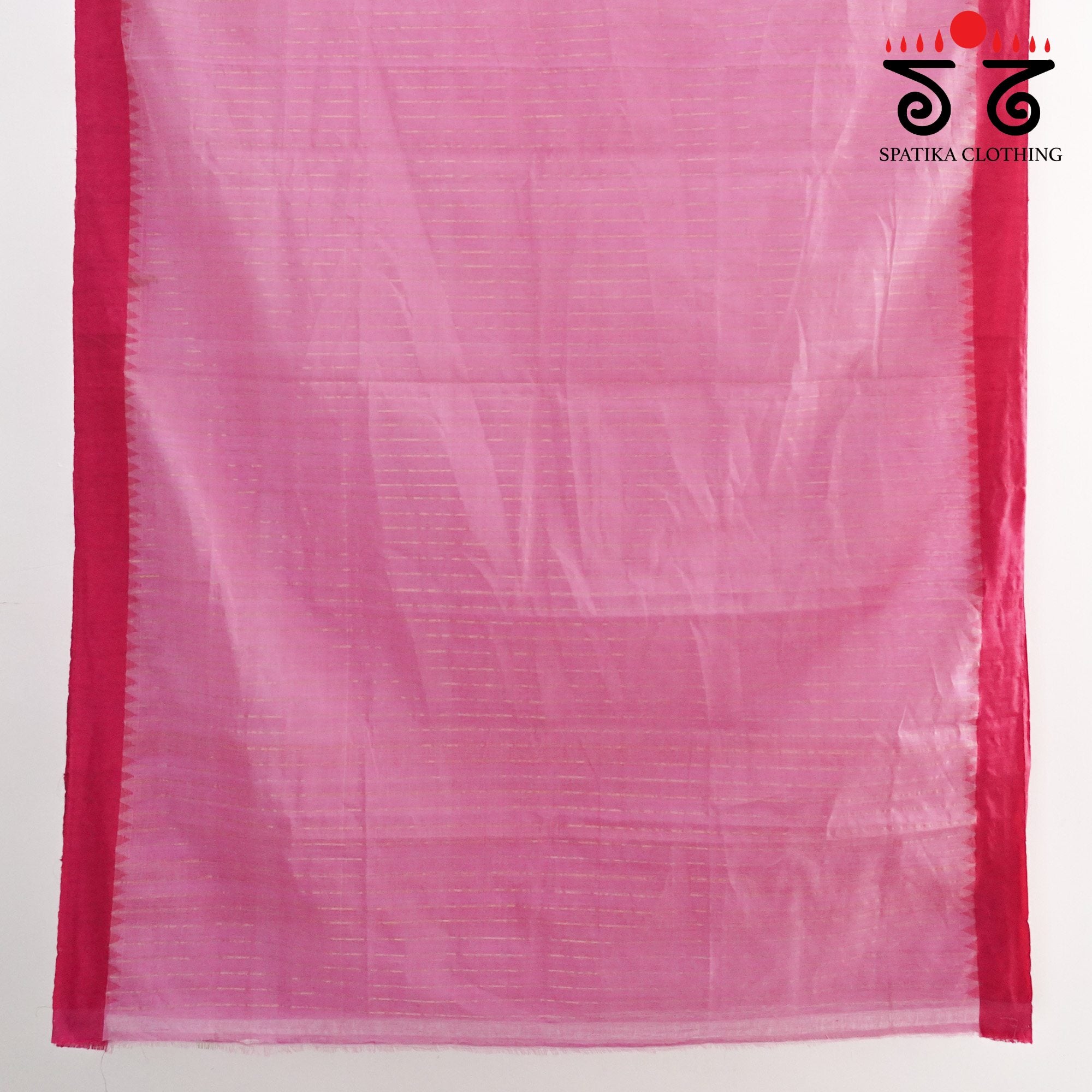 Pink Ponduru Handspun Saree - With Silk border