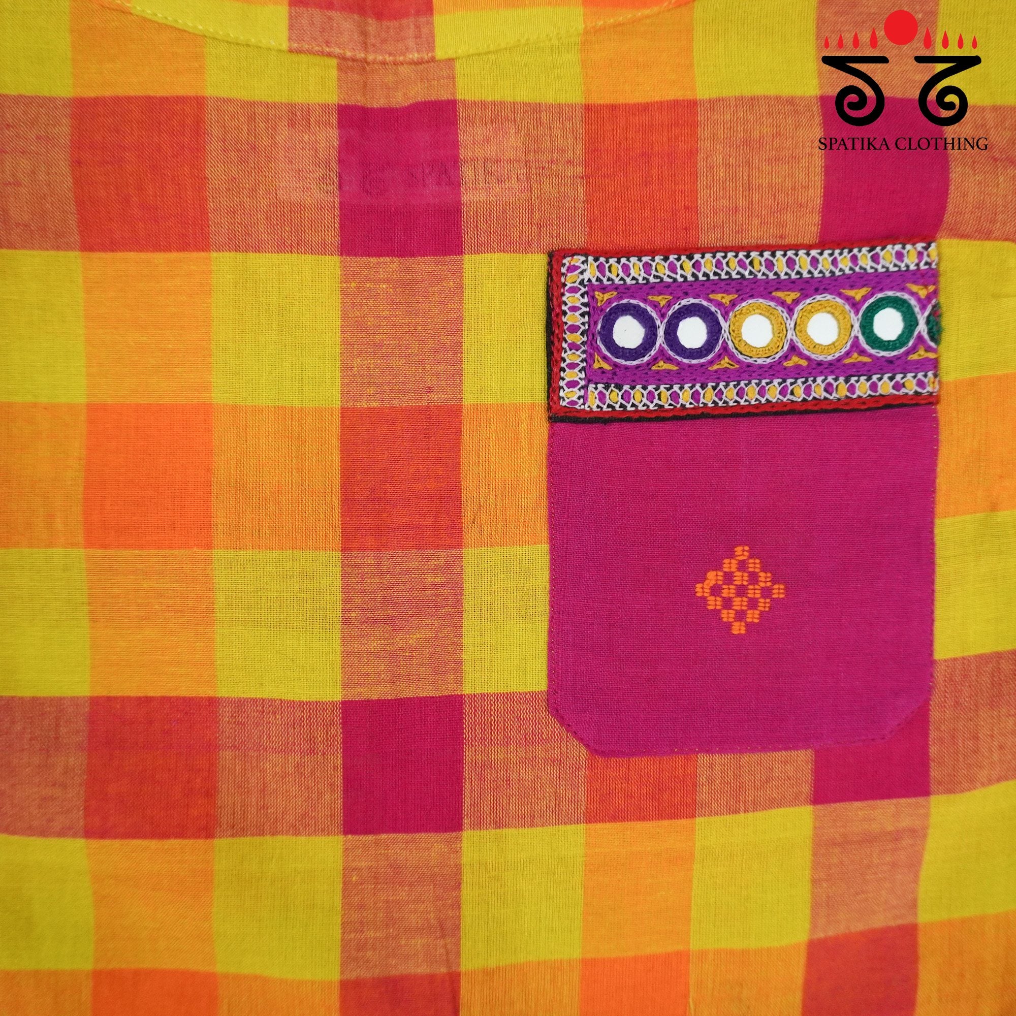 Yellow Multi Handcrafted Top for Little Girls!