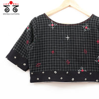 Black Lambani Bandhani Checkered Blouse
