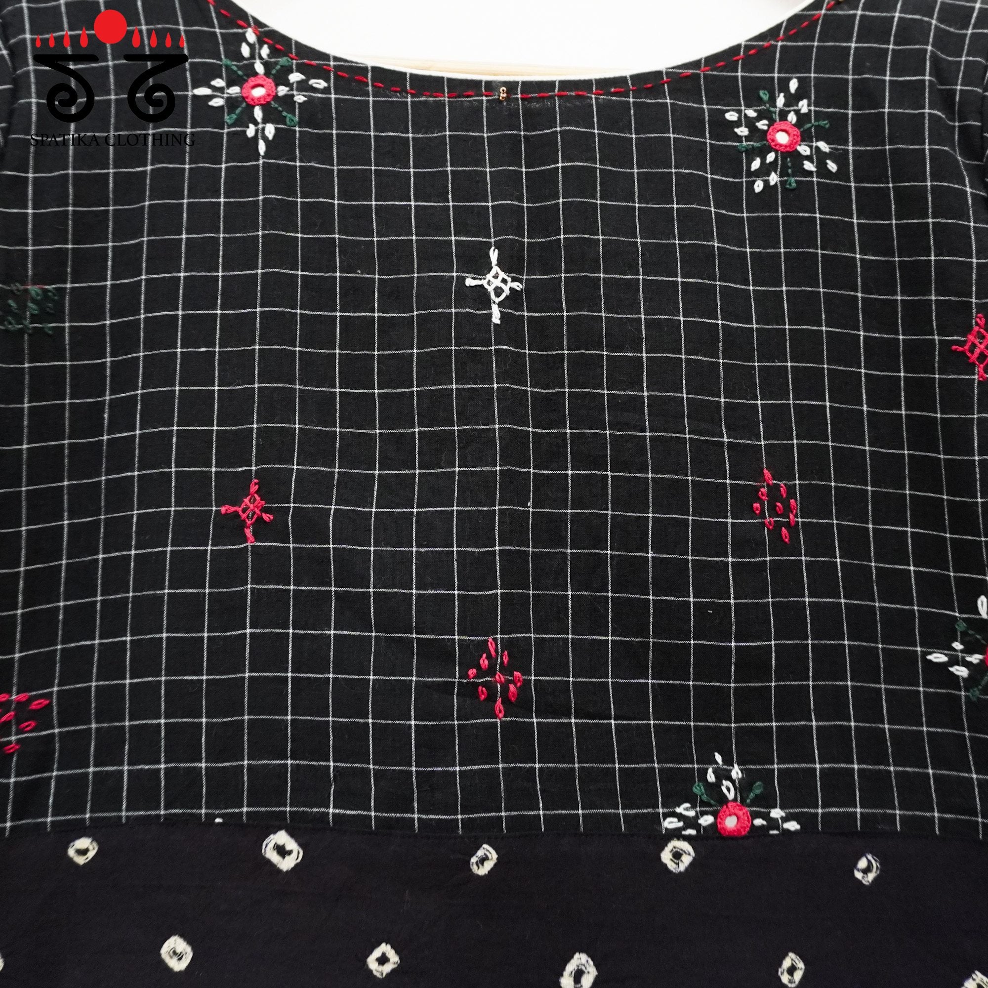 Black Lambani Bandhani Checkered Blouse